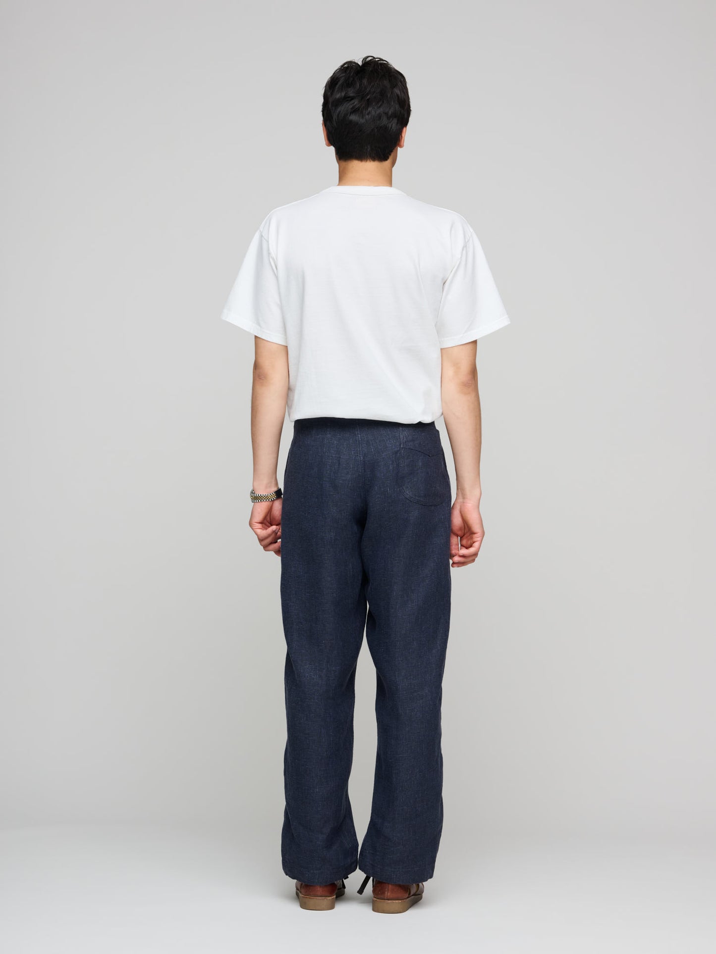 Pat-A-Cake Pants, Navy Sack Weave Linen
