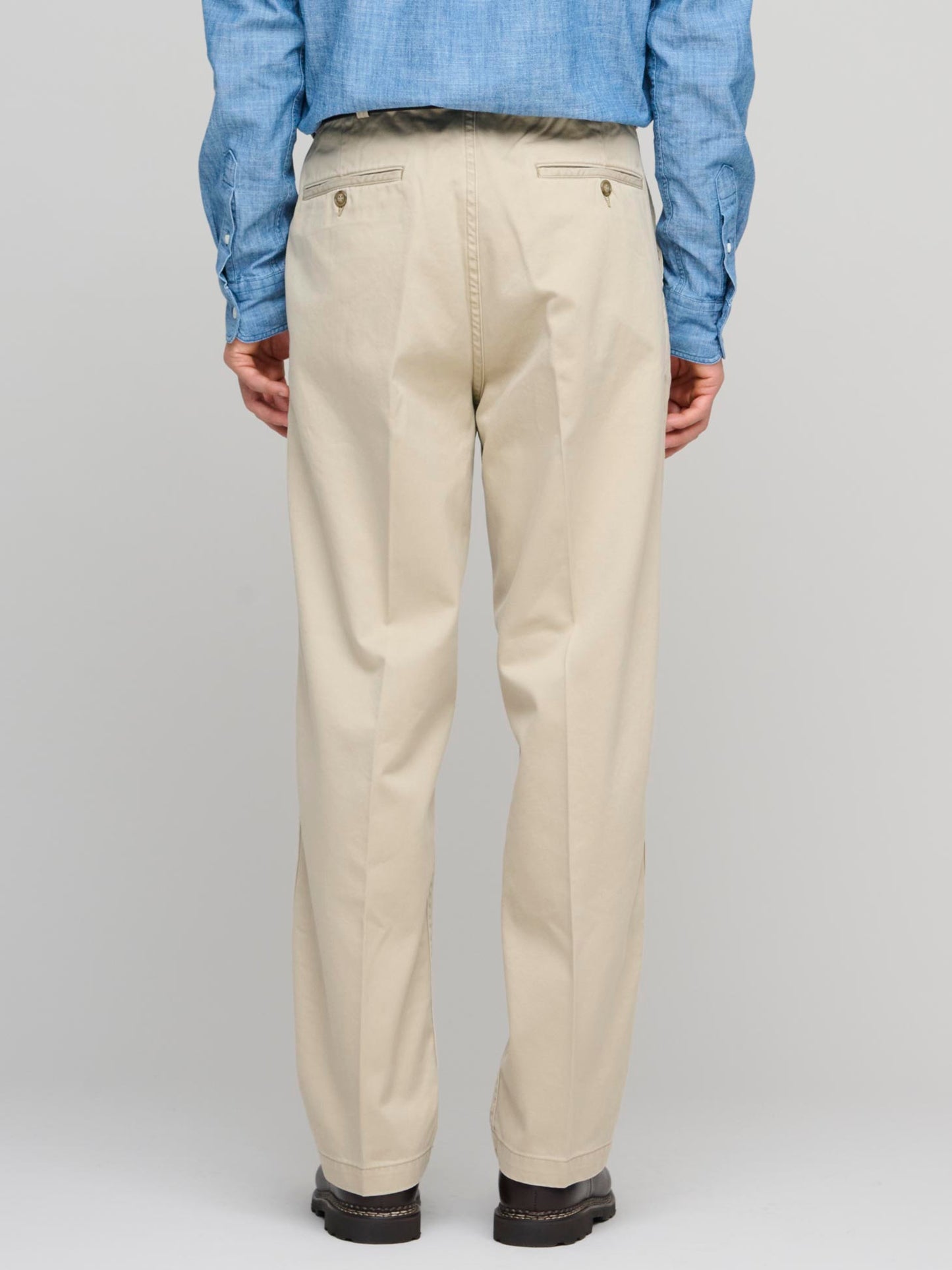 Two Tuck Wide Trousers, Khaki