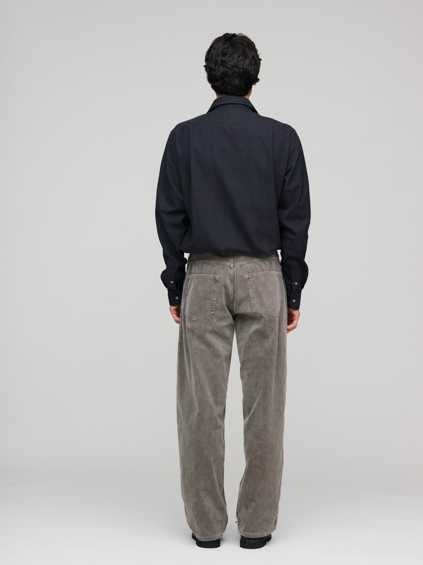 Pigment Dyed Finx Corduroy Wide 5P Pants, Olive Brown