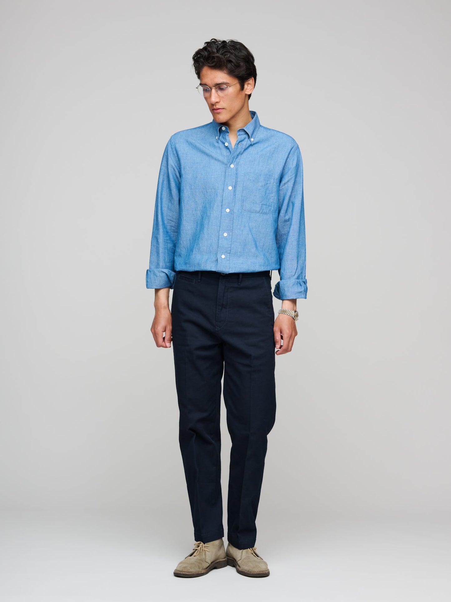 Twill Slacks, Navy