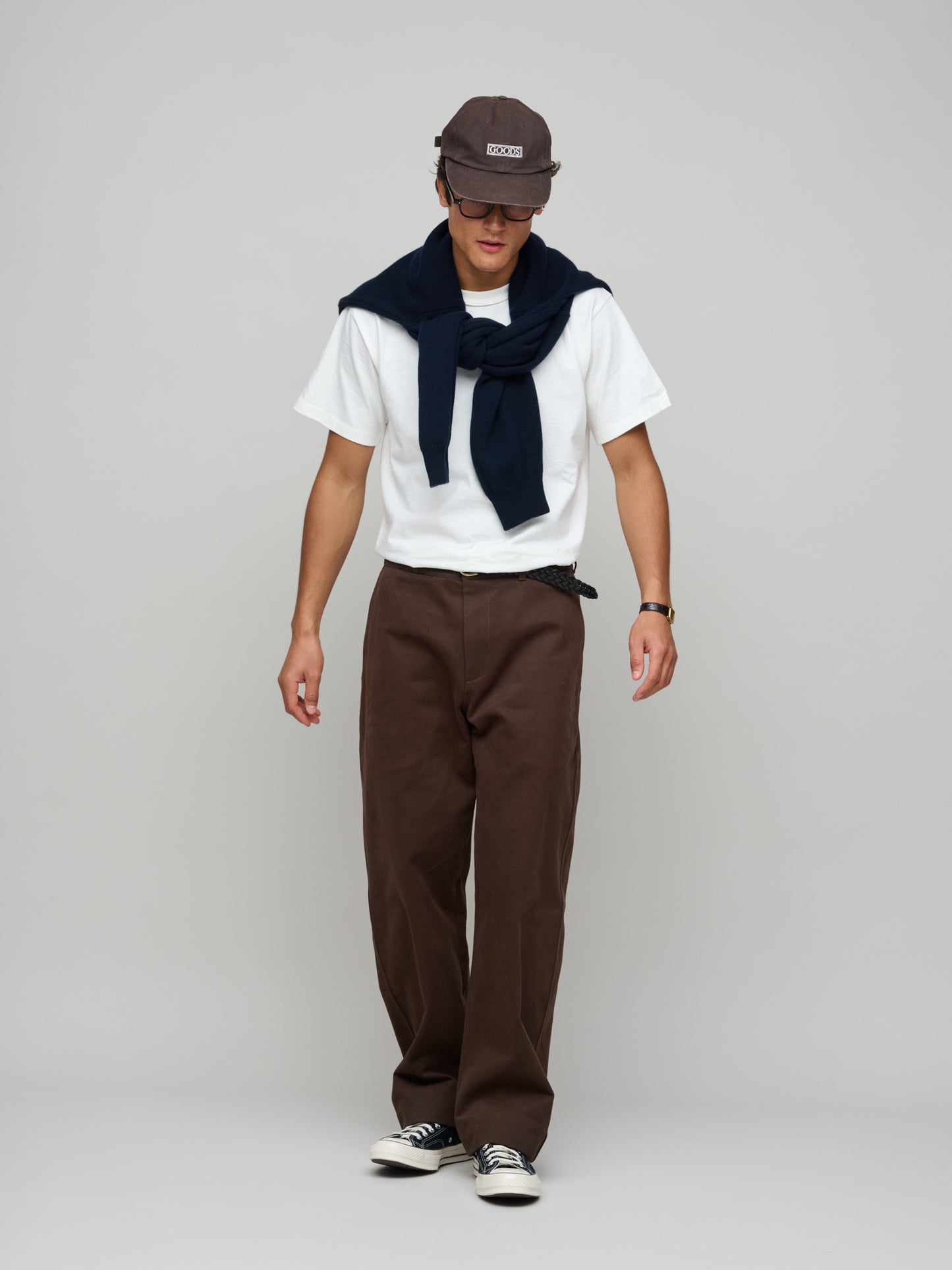 Balloon Trouser Heavy Cotton Drill, Bark Brown