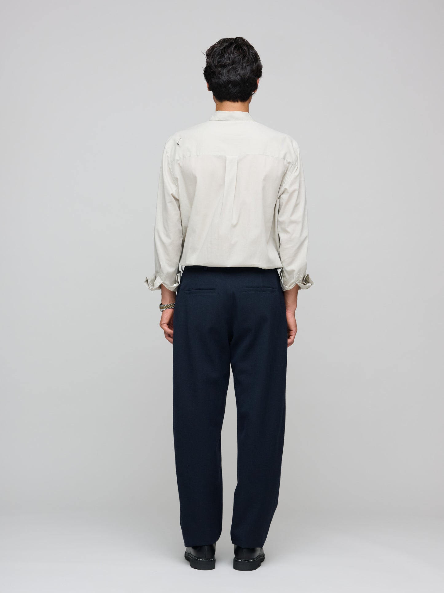 Balloon Wool Trouser, Navy