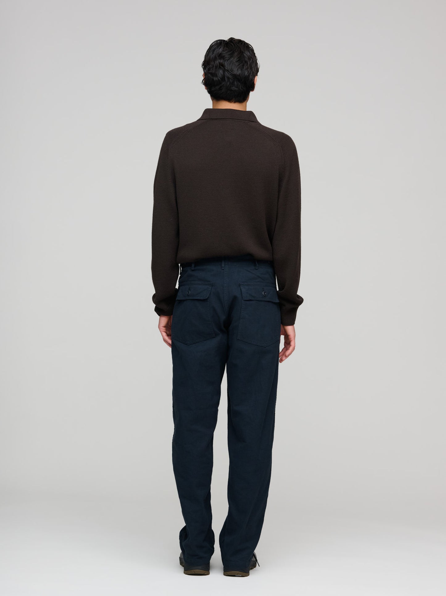 Brushed Flannel US Army Fatique Pants, Navy