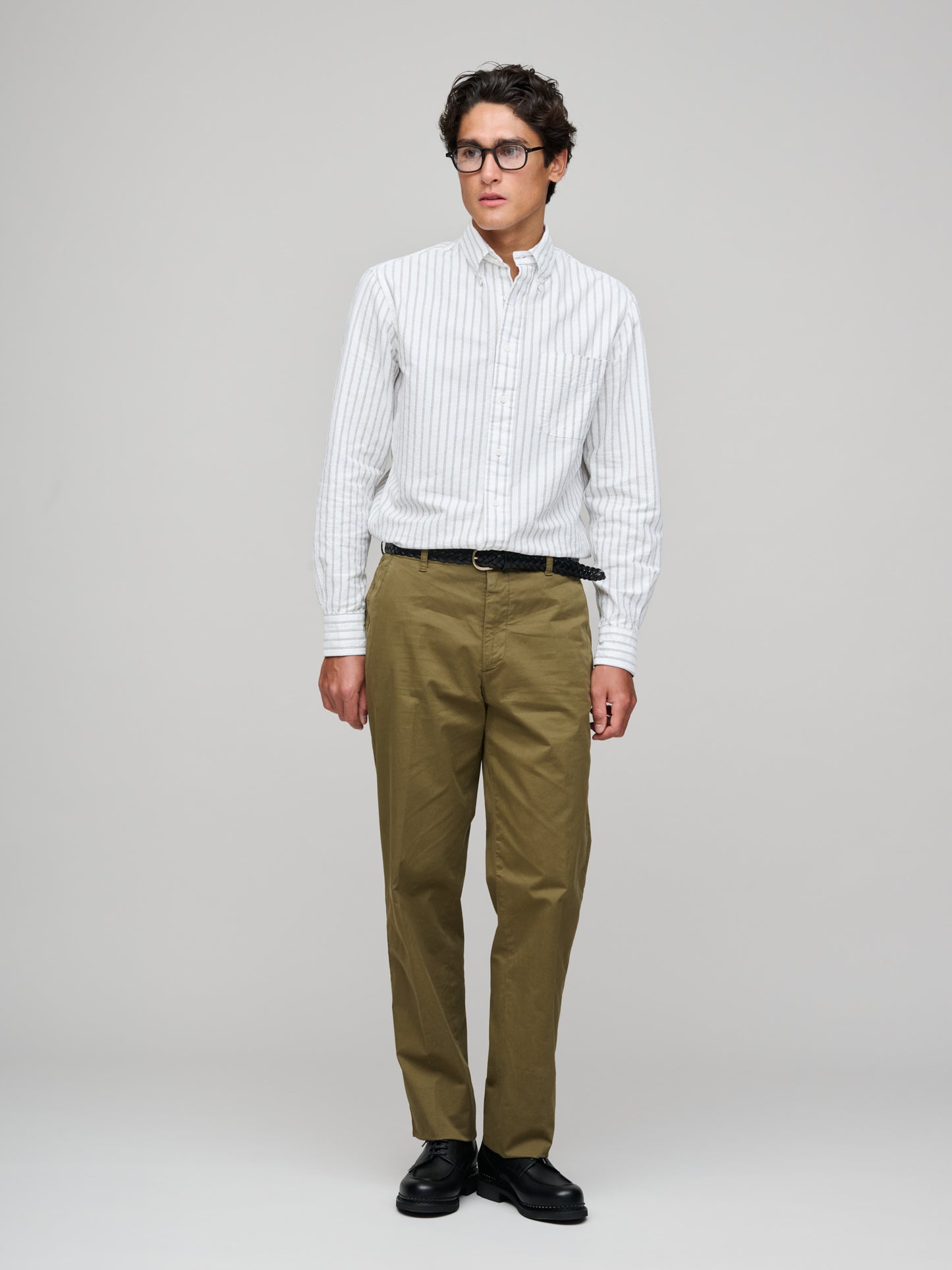 Cotton Poplin Trouser, Dark Olive
