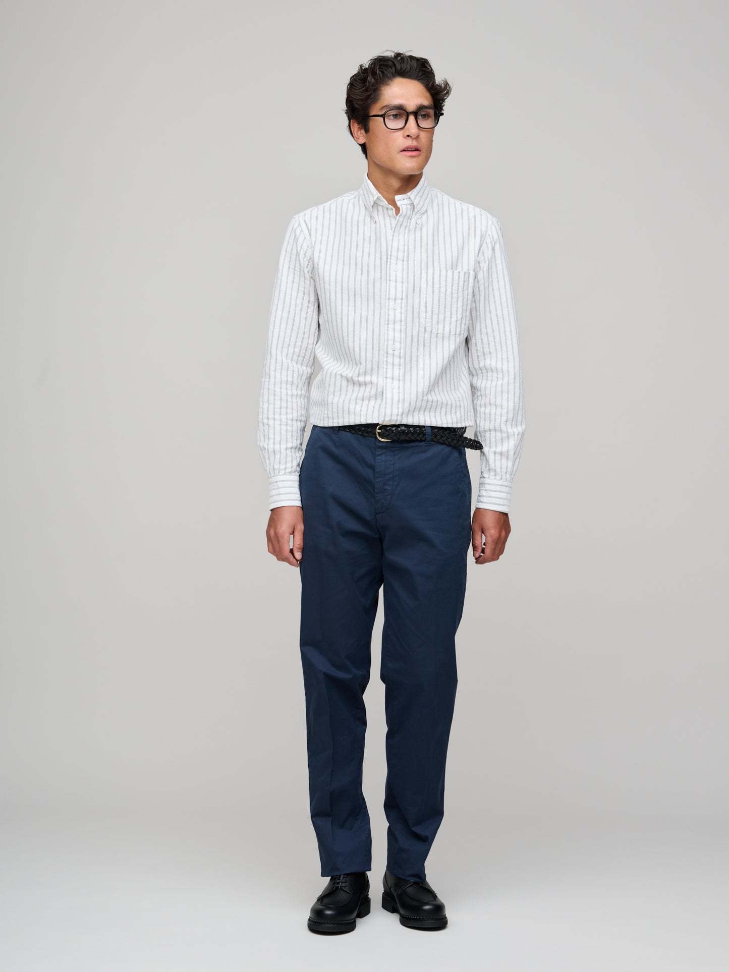 Cotton Poplin Trouser, Navy