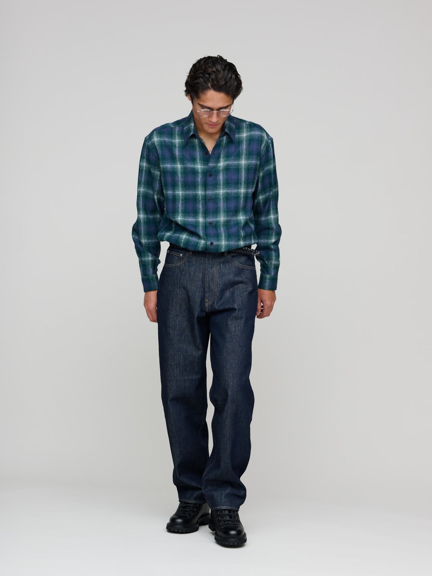 Hard Twist Denim Wide Pants, Indigo