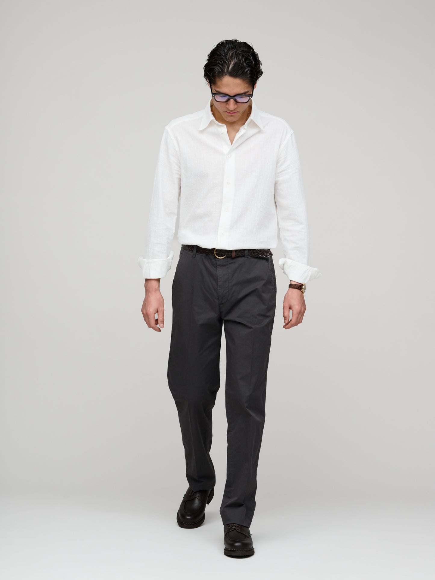 Cotton Poplin Trouser, Ebony