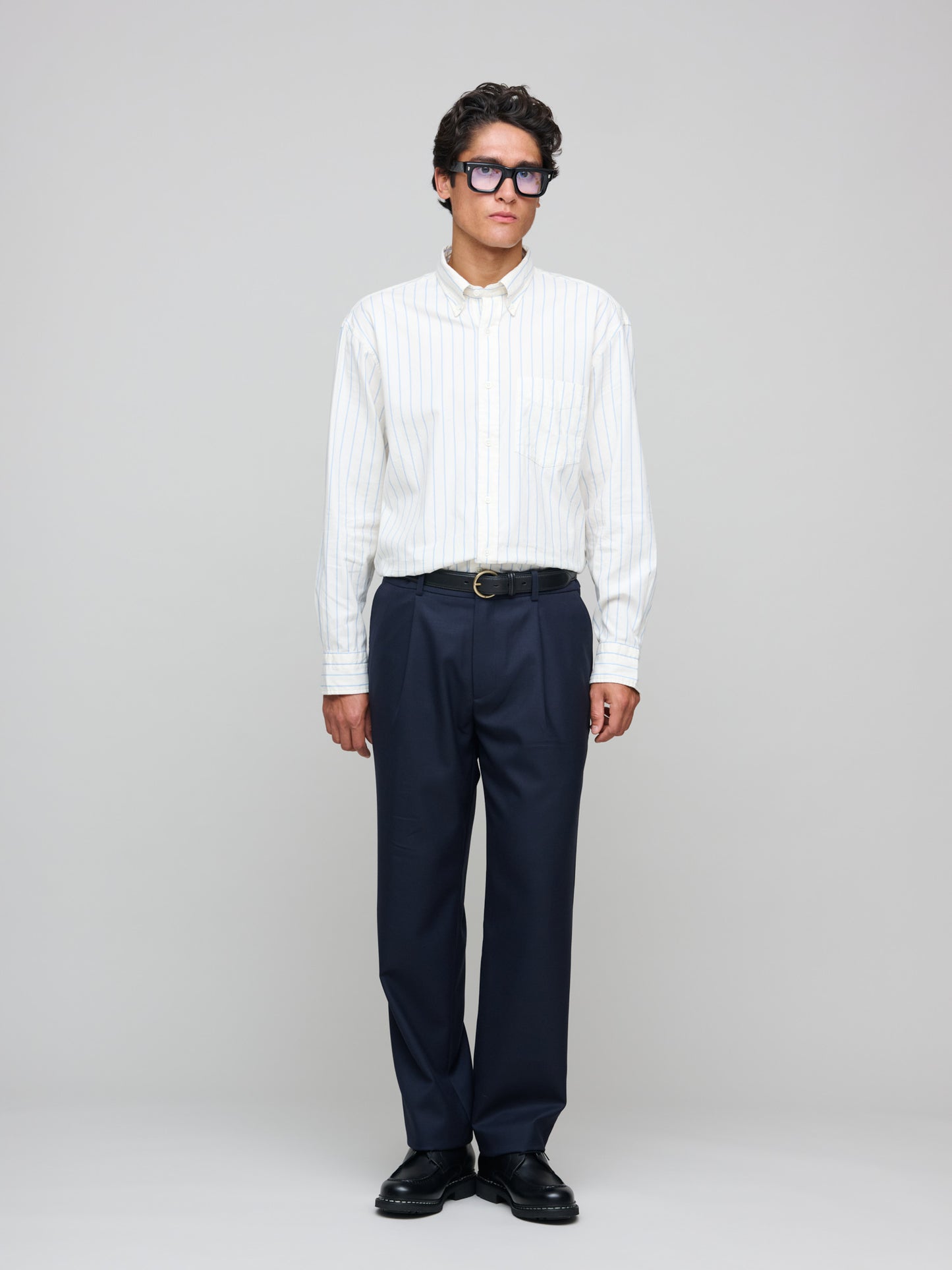 One Pleat Trouser Wool, Dark Navy