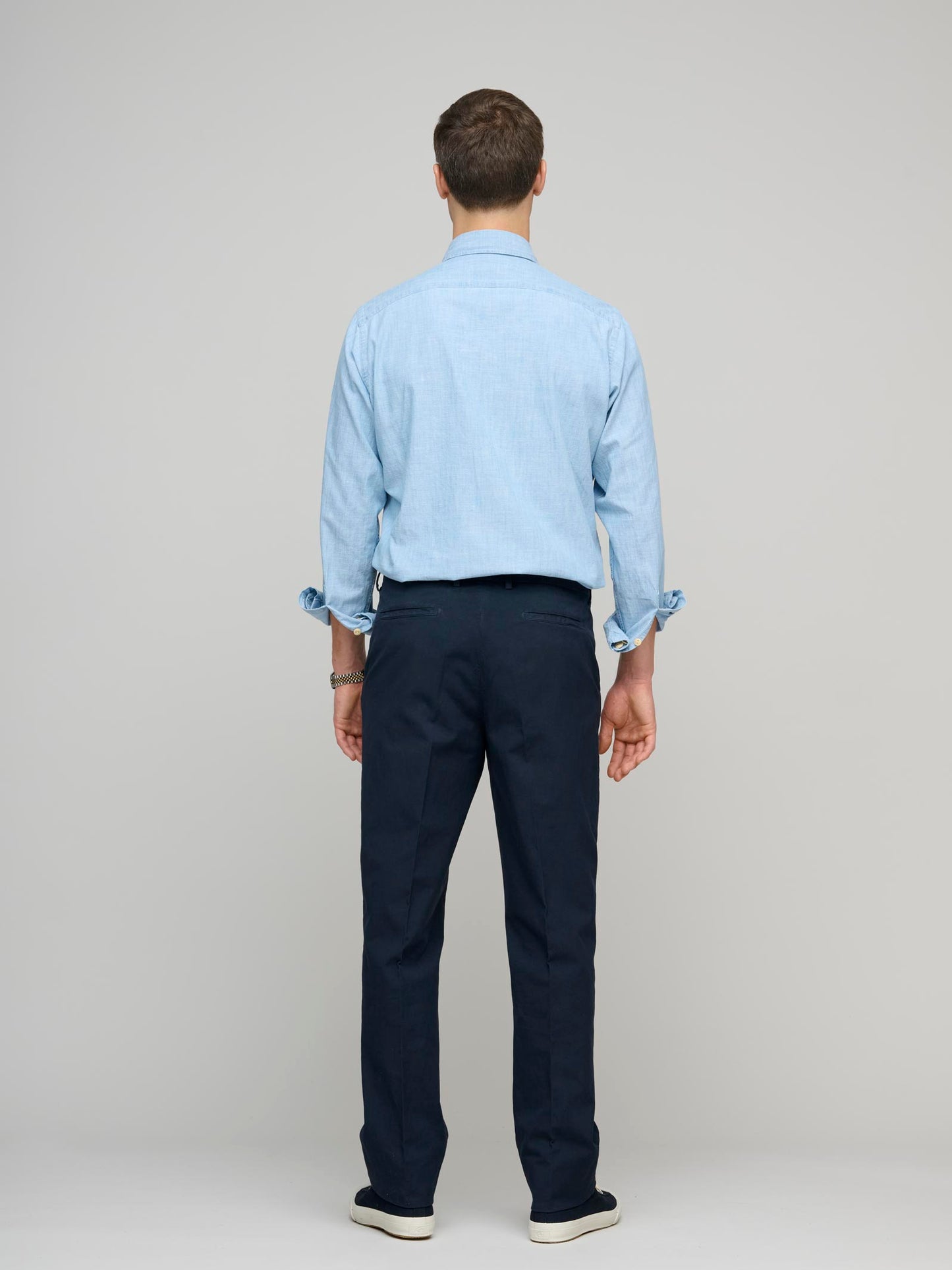 Cotton & Linen Trousers, Navy