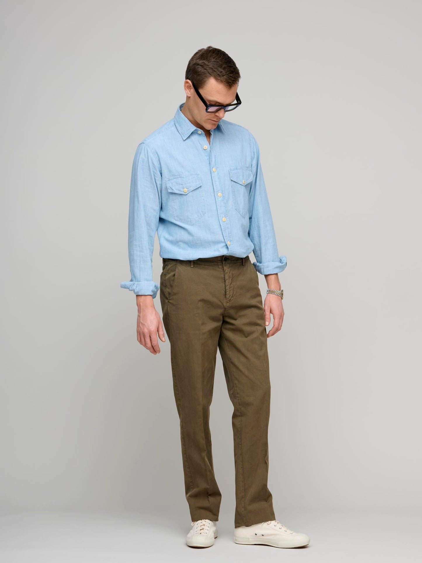 Cotton & Linen Trousers, Brown