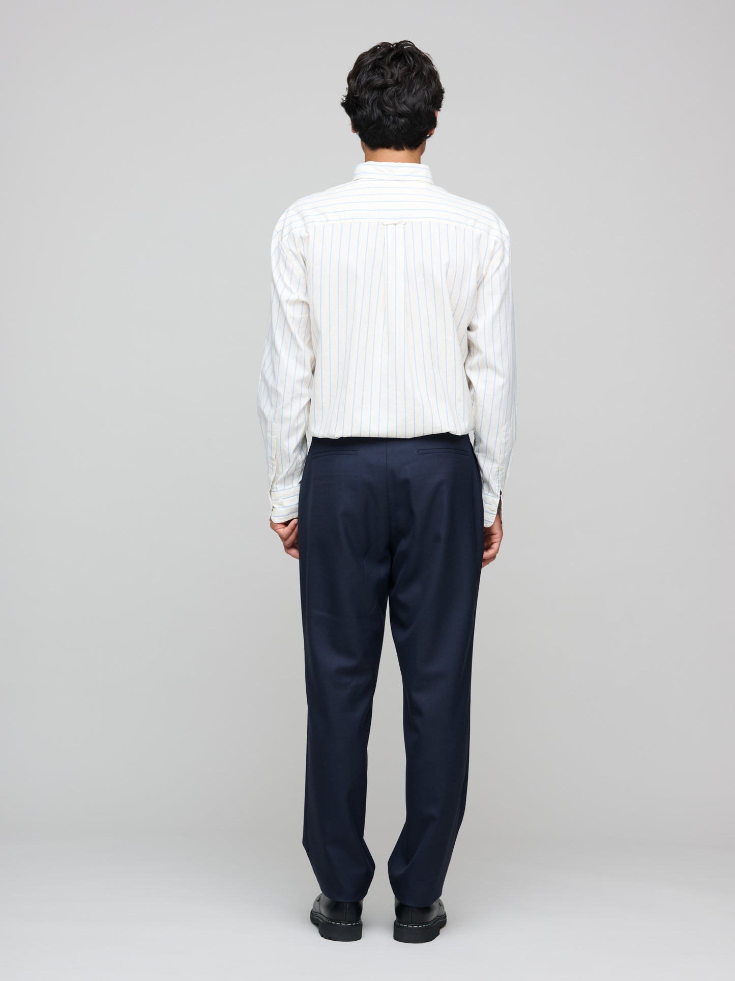 One Pleat Trouser Wool, Dark Navy