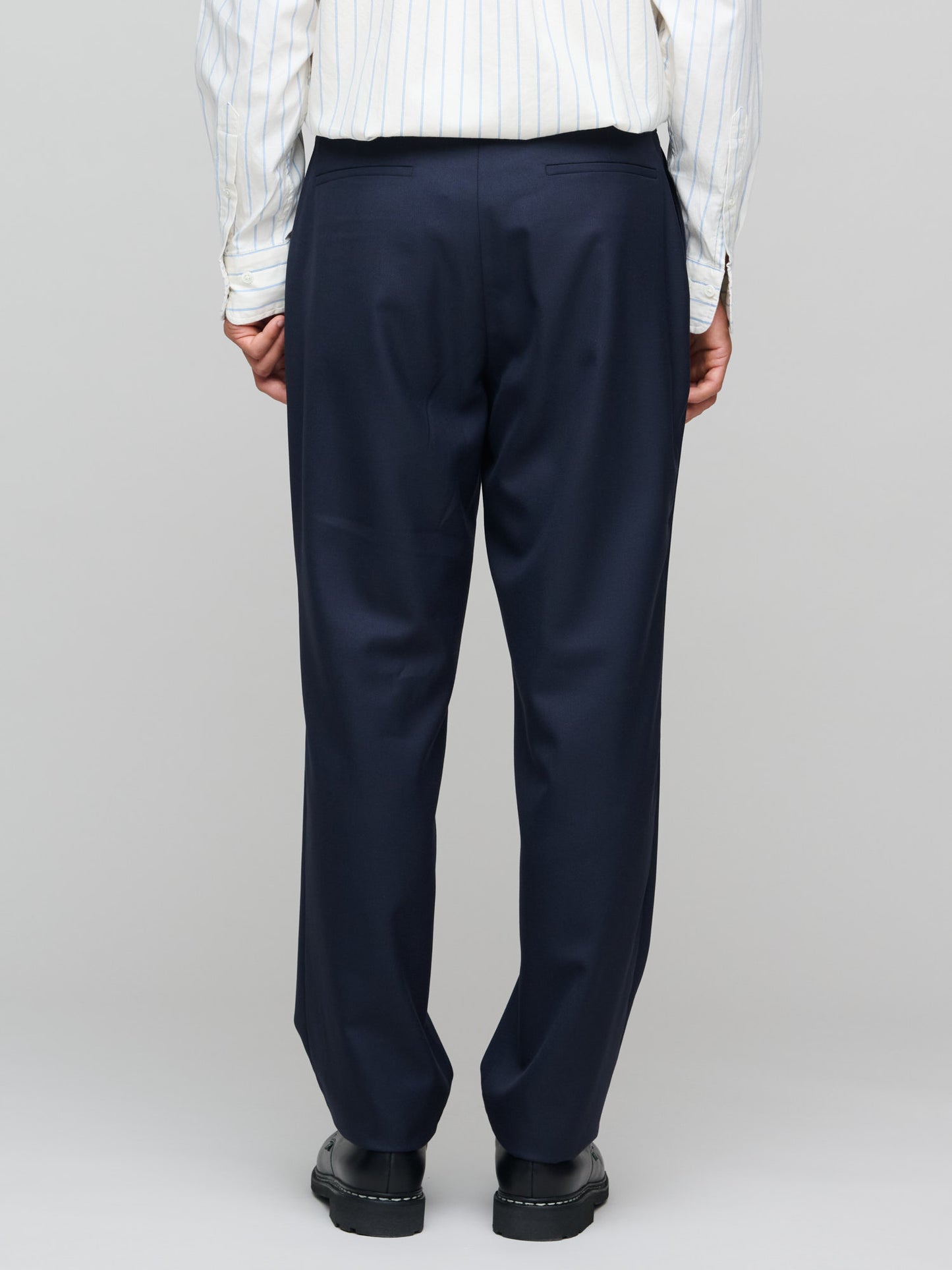 One Pleat Trouser Wool, Dark Navy