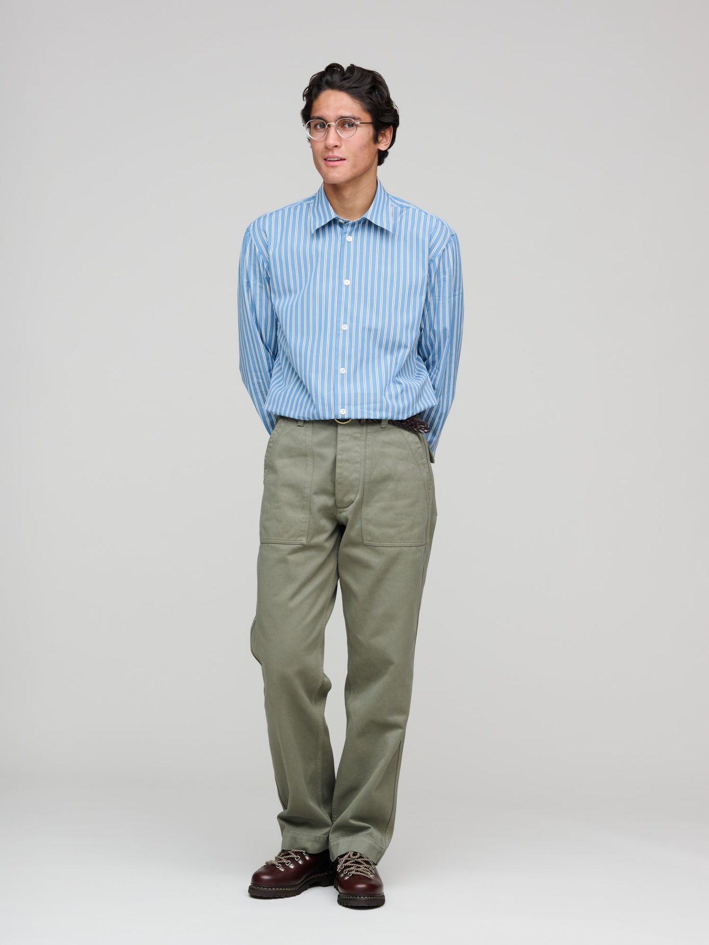 Satin Back Fatigue Trouser, Olive