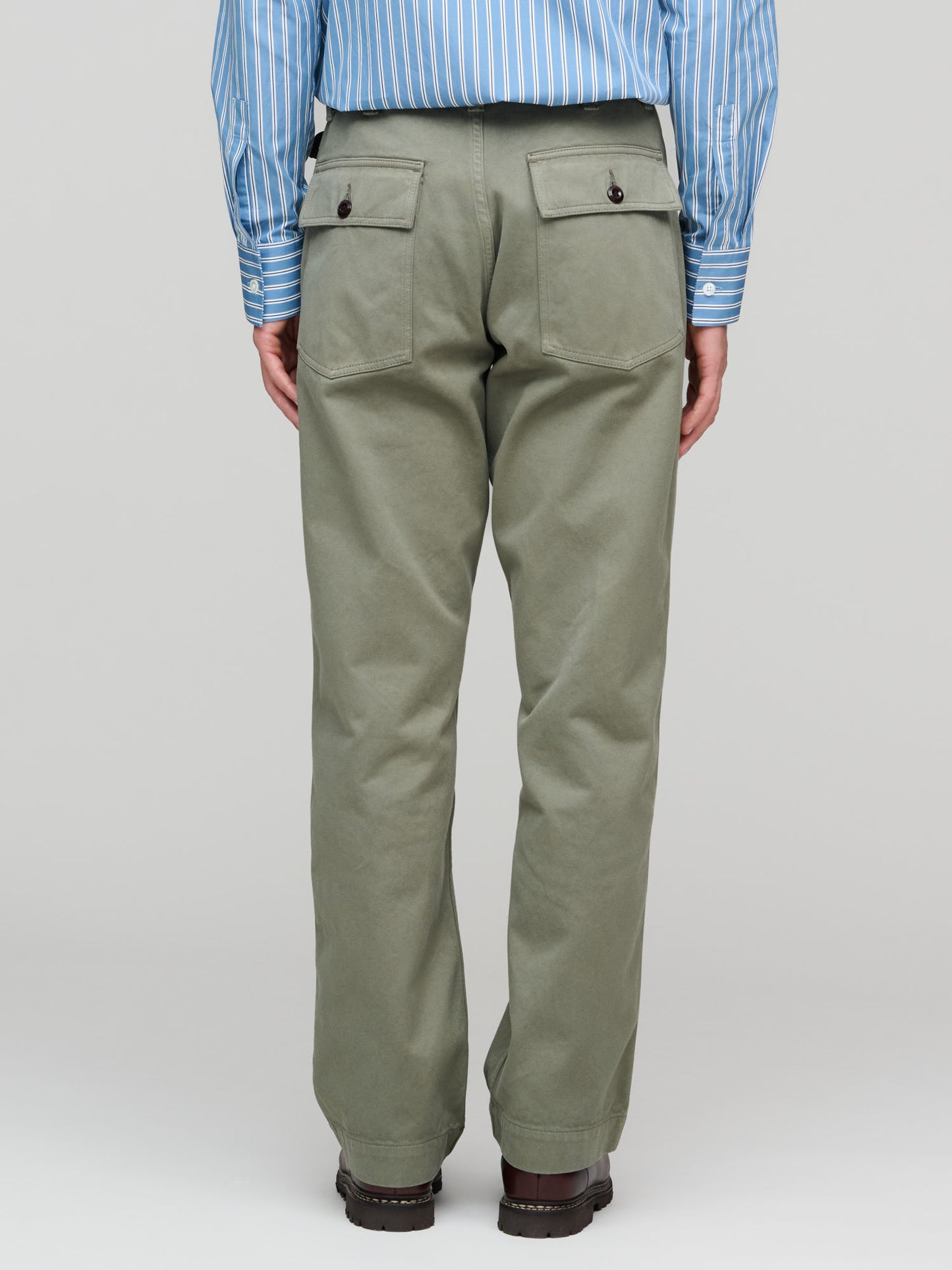 Satin Back Fatigue Trouser, Olive
