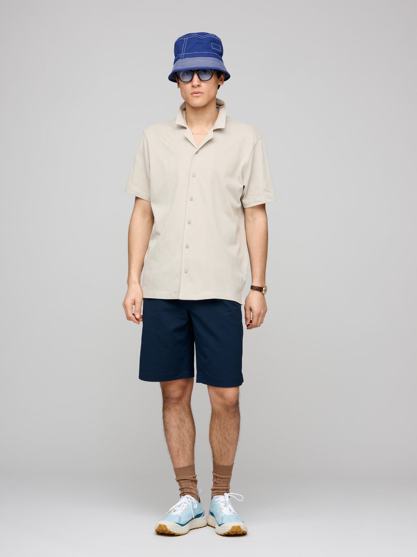 Riviera Camp Collar Shirt, Ash Grey
