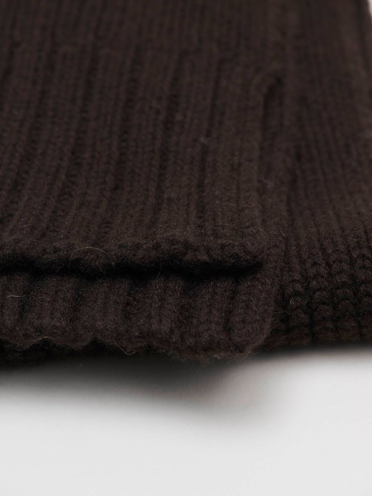 Ribbed Cashmere Chain Scarf, Dark Brown