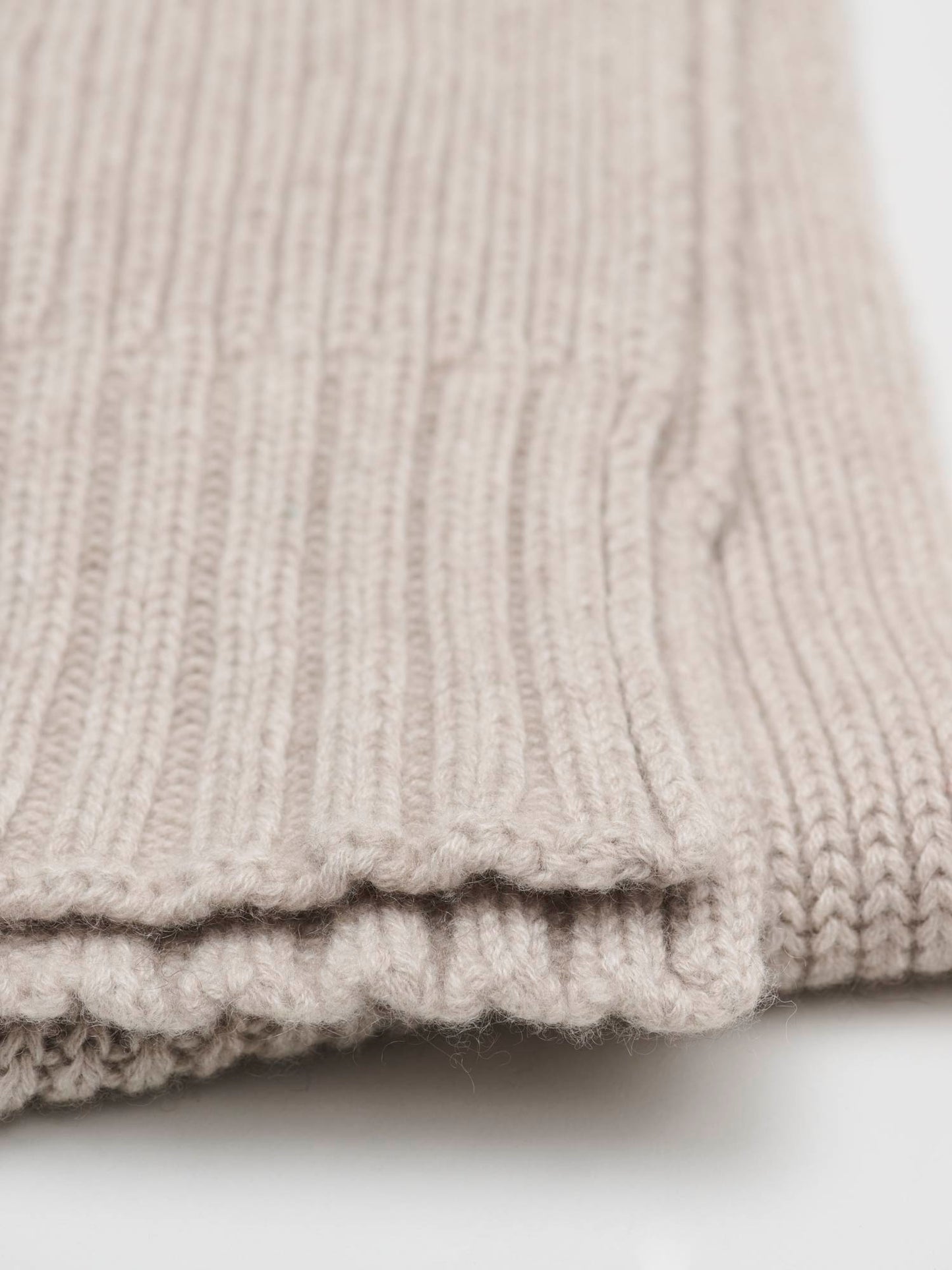 Ribbed Cashmere Chain Scarf, Natural