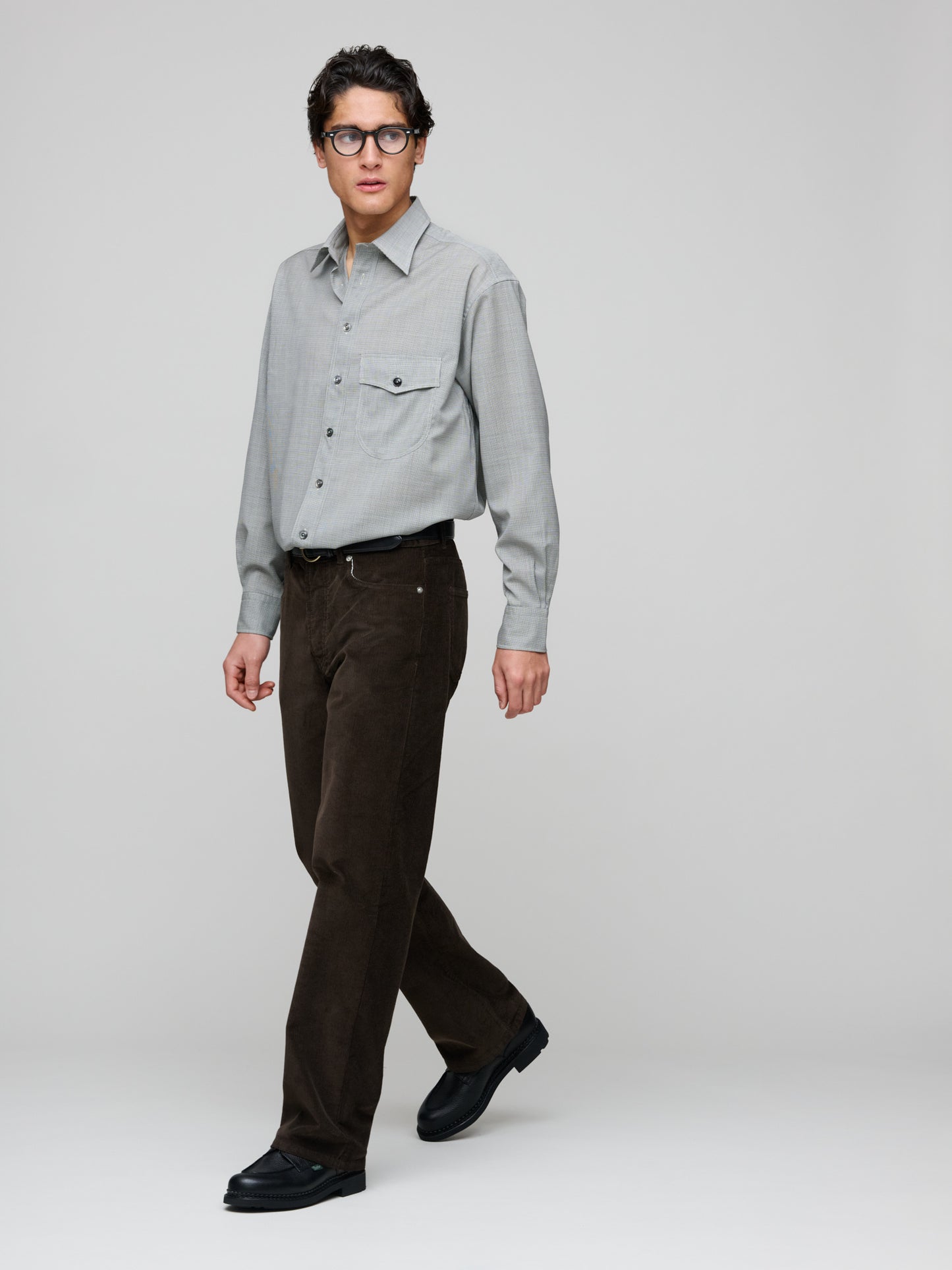 Cutts Shirt, Black/White Poppy