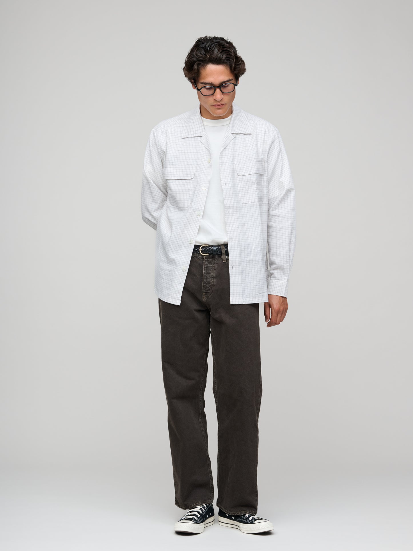Pocket Shirt, White Check