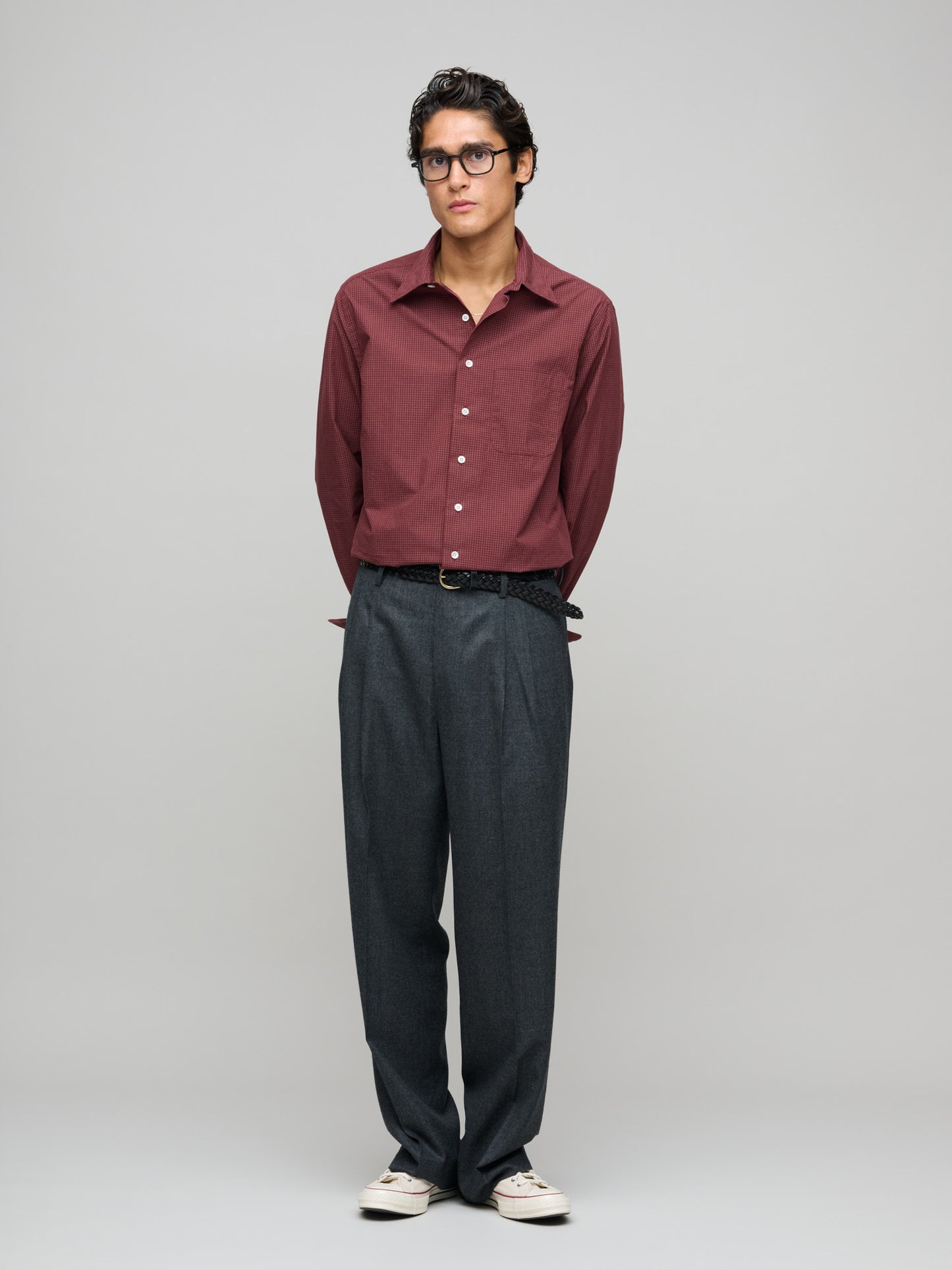 Duty Shirt Fine Grid Check, Warm Red
