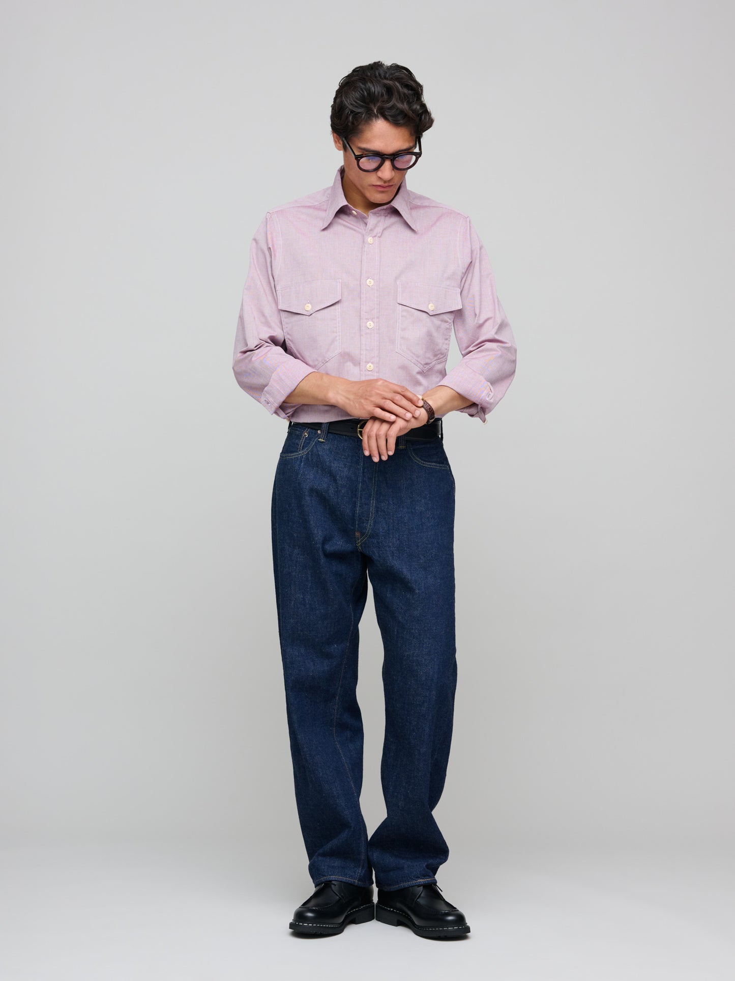 Drake's for GOODS LP Pinpoint Work Shirt, Wine