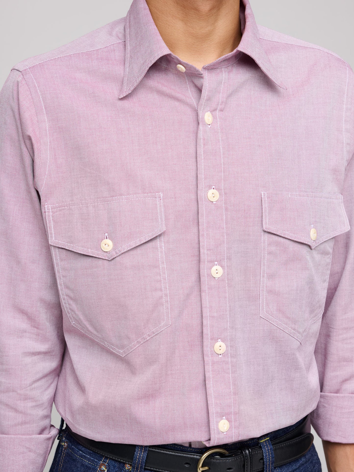 Drake's for GOODS LP Pinpoint Work Shirt, Wine