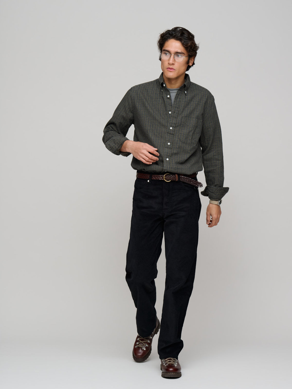 Mini Checked Flannel Shirt, Forest