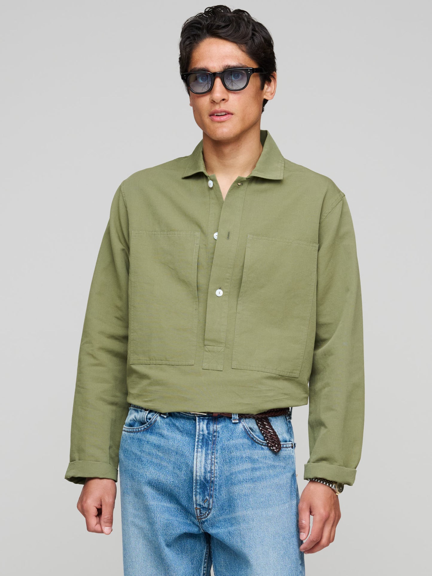 Map Pocket Popover Shirt, Olive