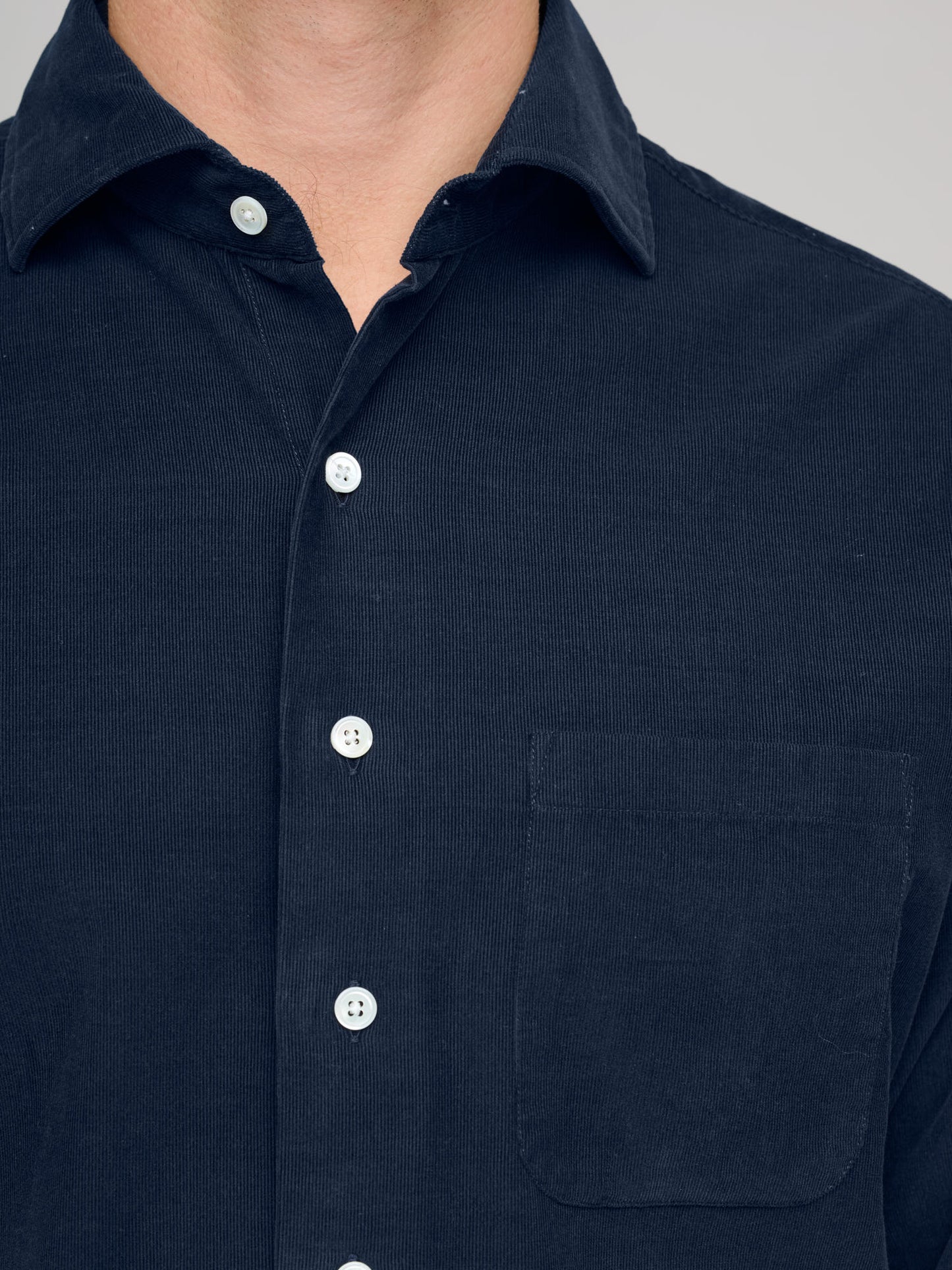 Soft Spread Collar, Dark Navy Corduroy