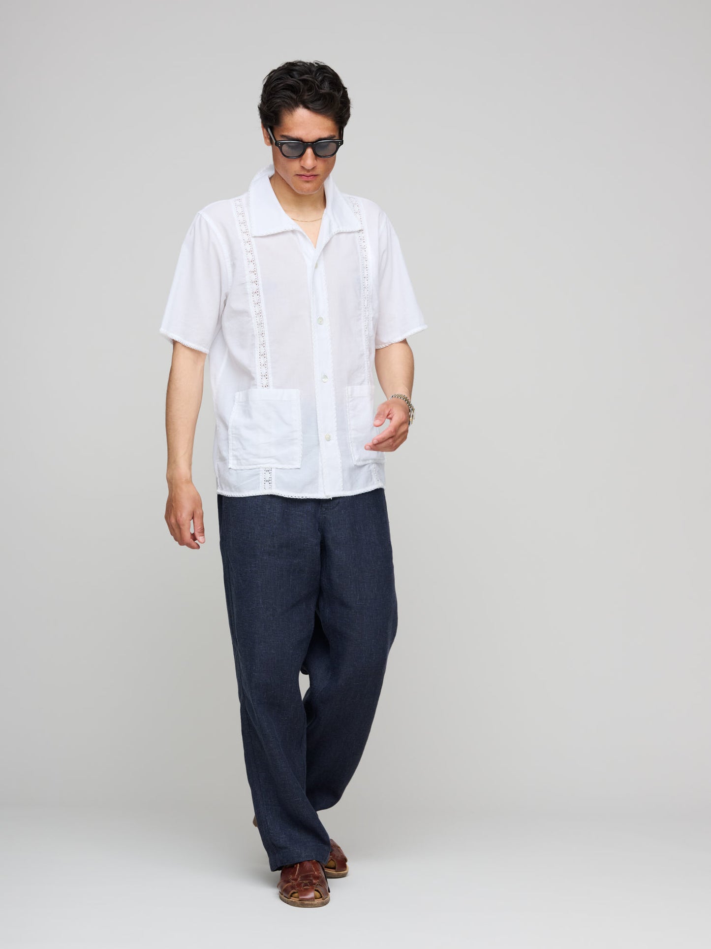 Tamarama Cuban Collar Shirt, Bianco