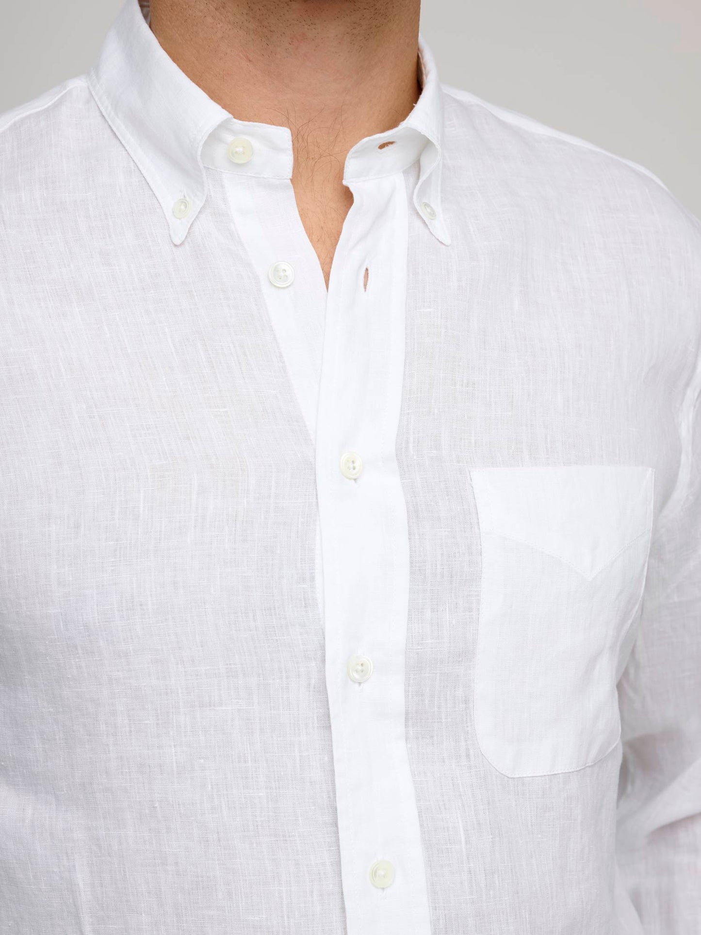 American BD Linen Shirt, White