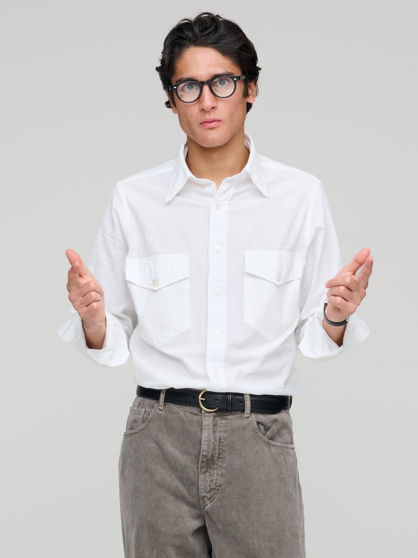 Long Point Work Shirt, Bleached White