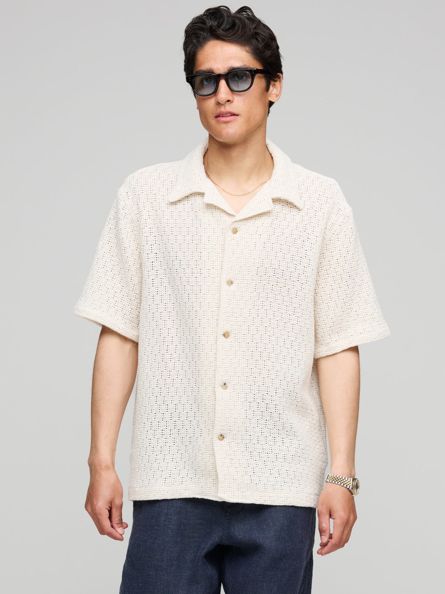 Holiday Shirt Cotton Crochet Weave, Undyed