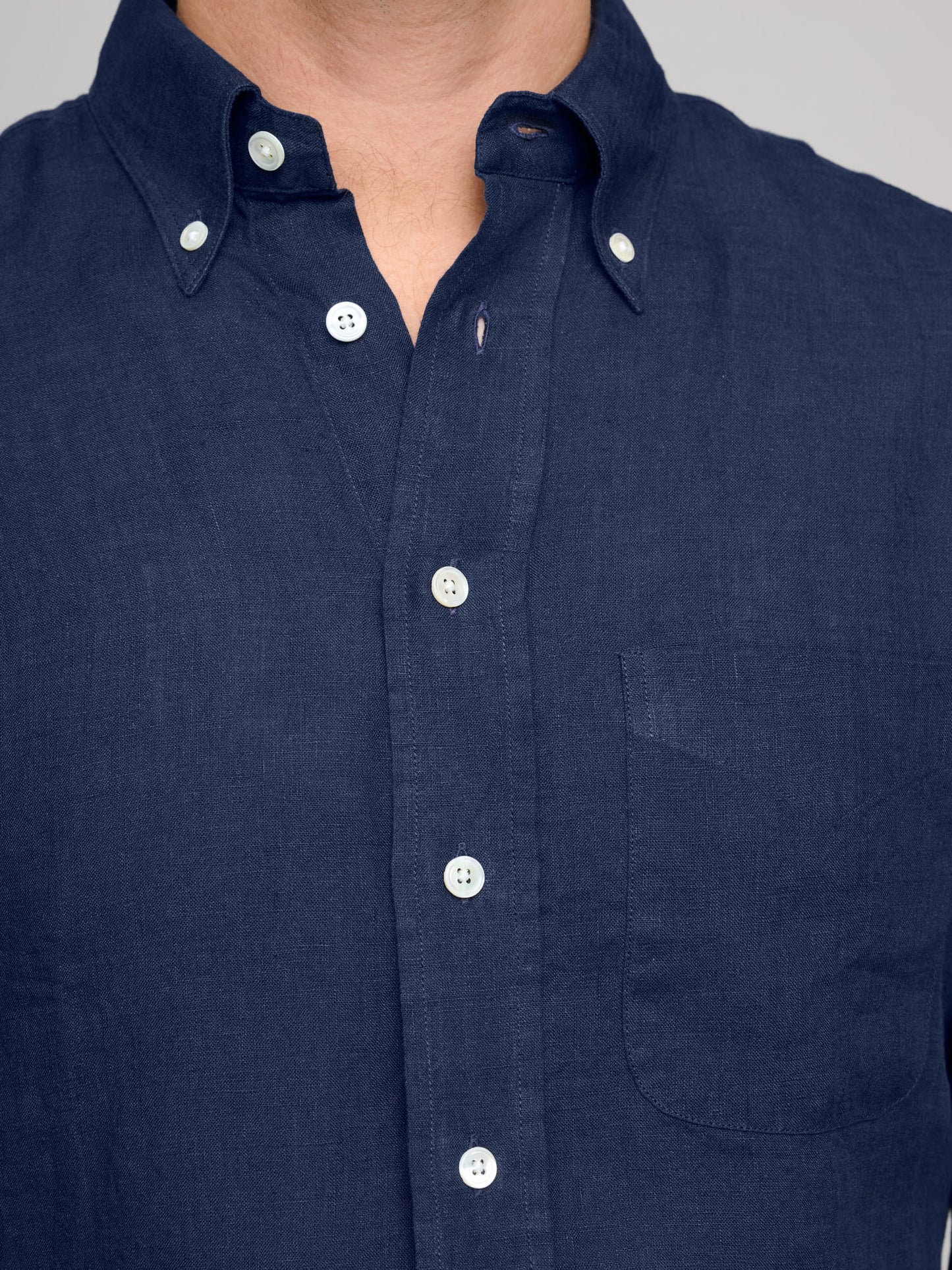 American BD Linen Shirt, Dark Navy
