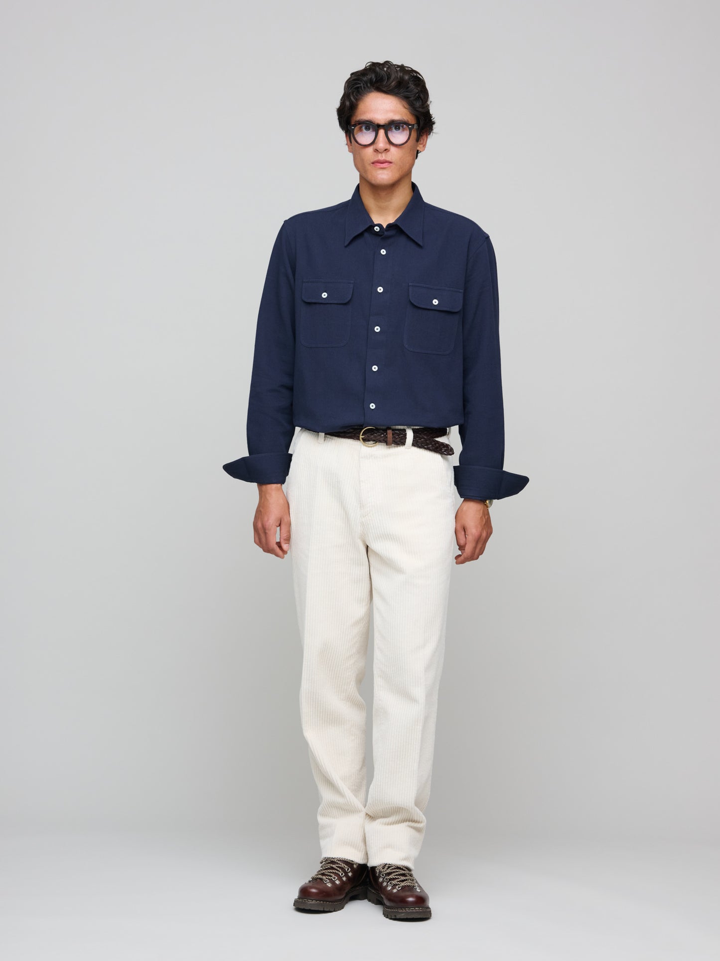 Artist Shirt Cotton Hemp Twill, Navy