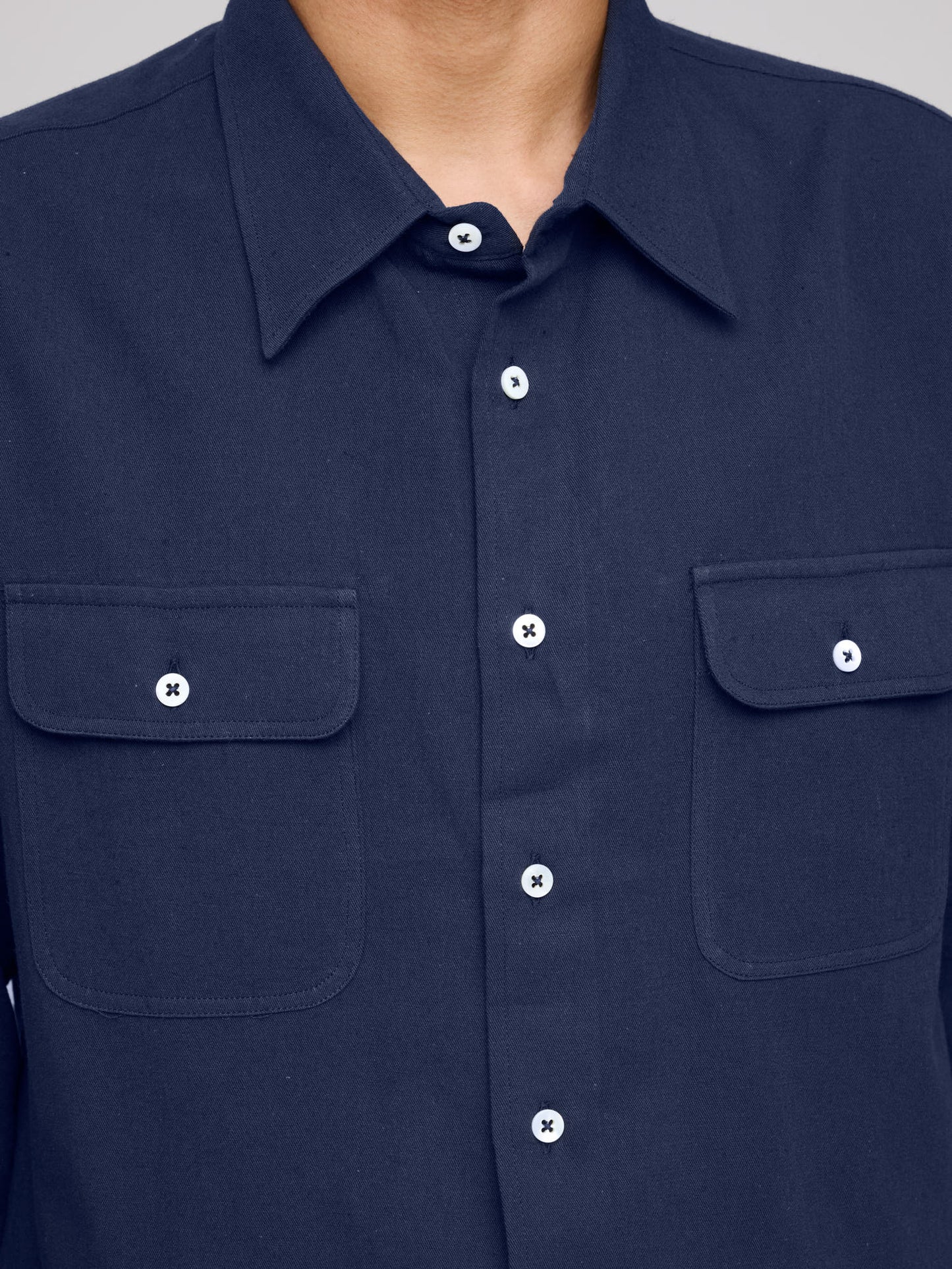 Artist Shirt Cotton Hemp Twill, Navy