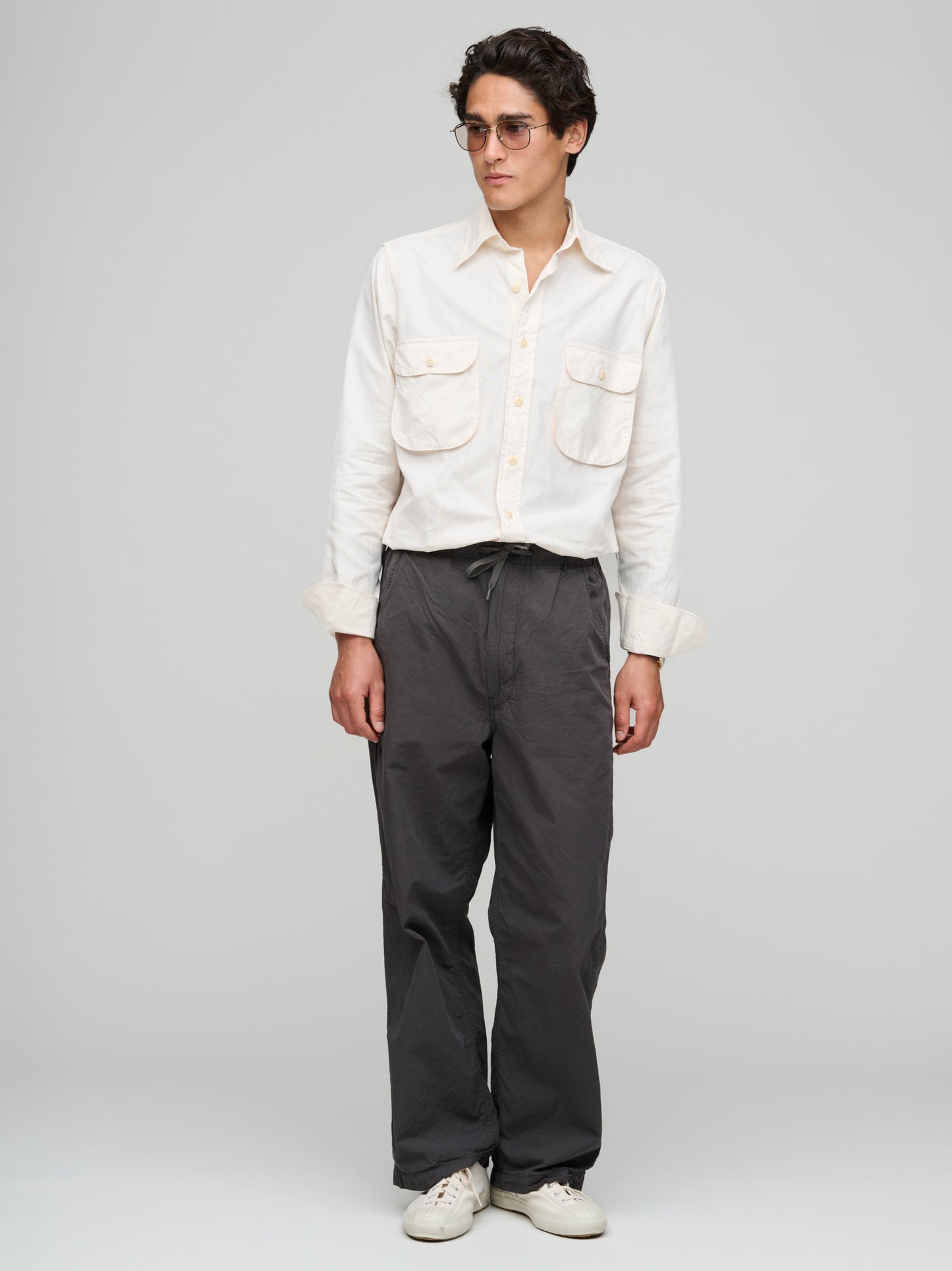 Drake's for GOODS, Deep Pocket Work Shirt, Cream