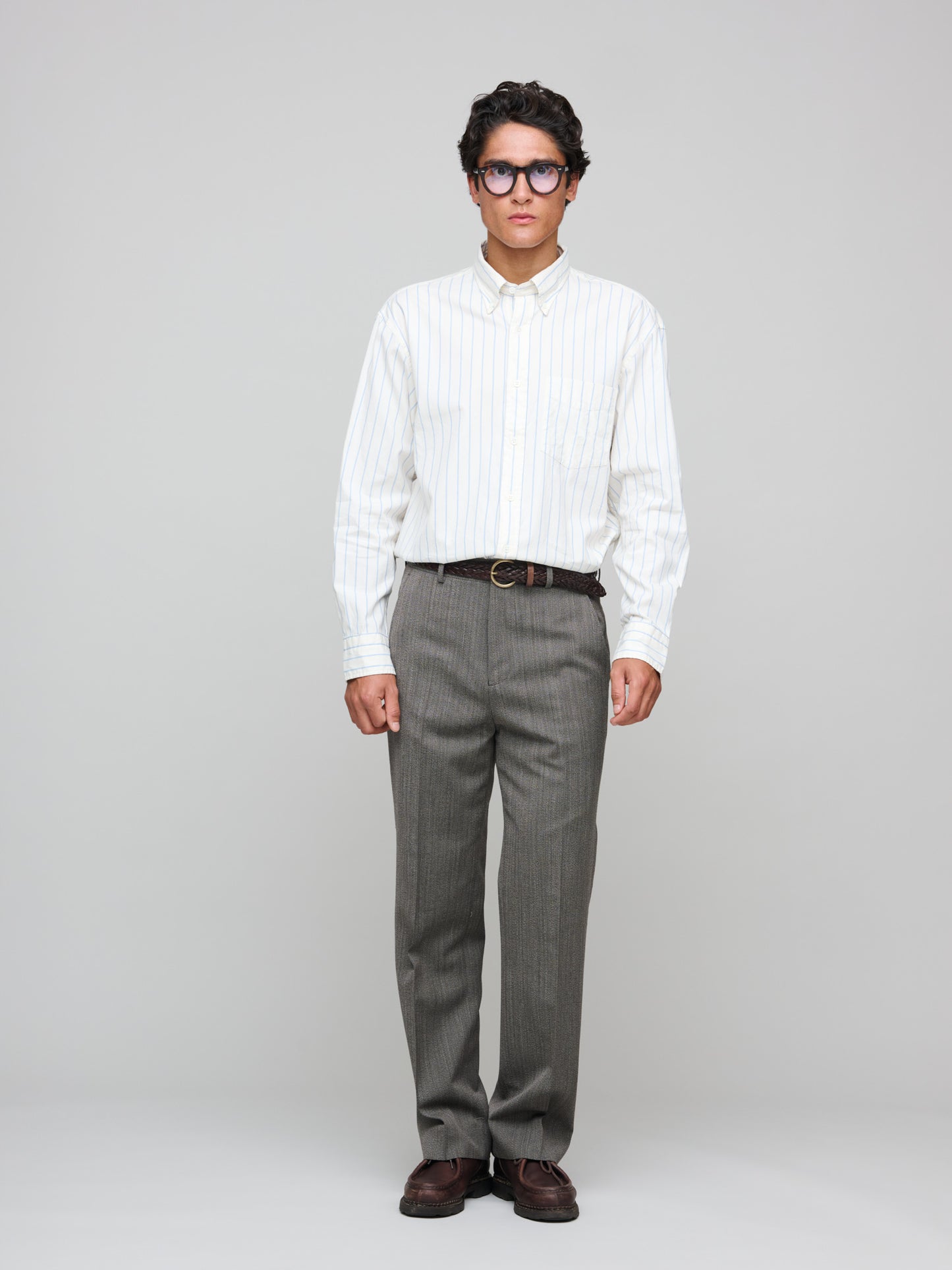 Relaxed fit Luxury Oxford Stripe Shirt, Cream