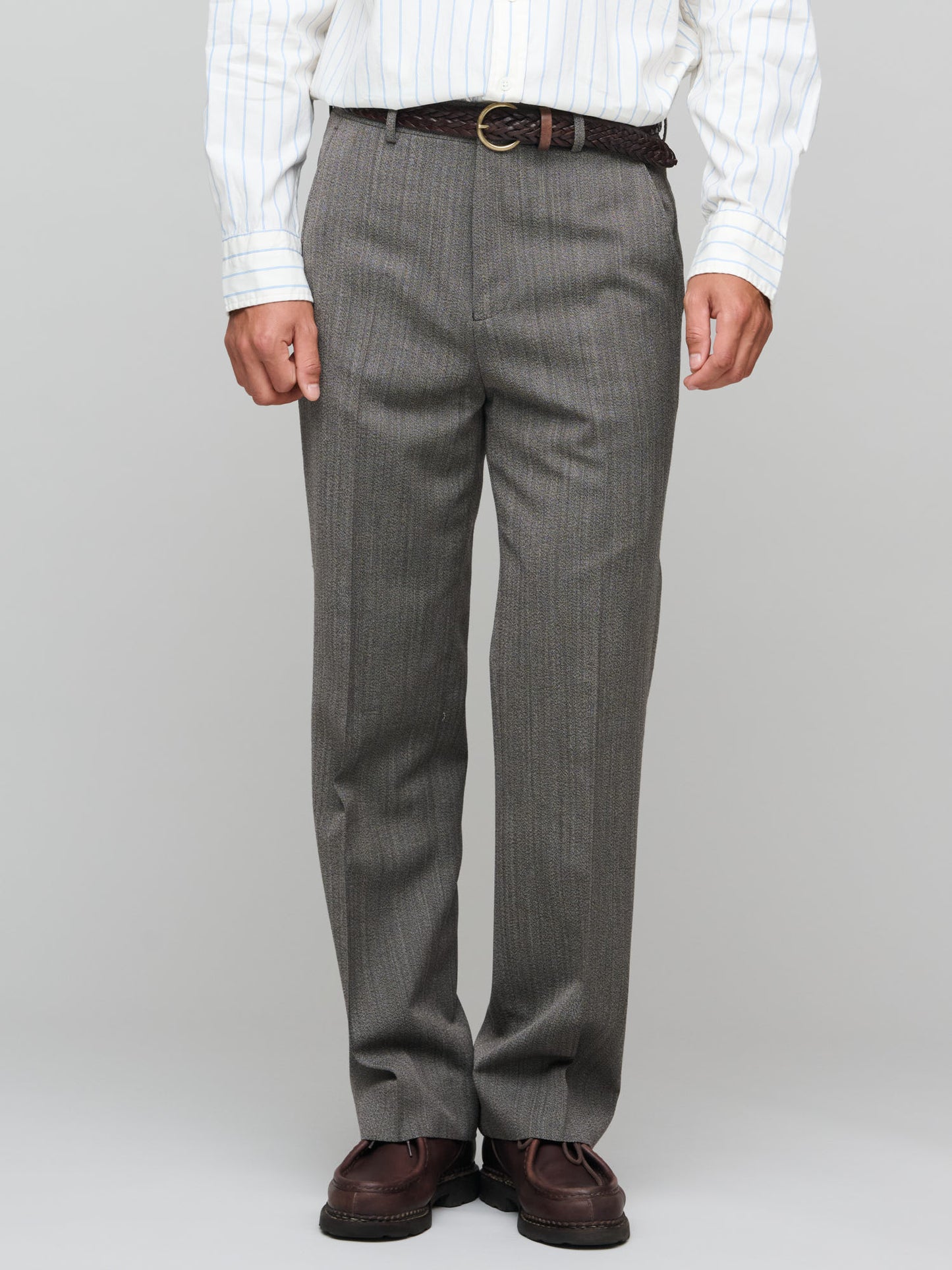 Herringbone Suit Pants, Deep Brown