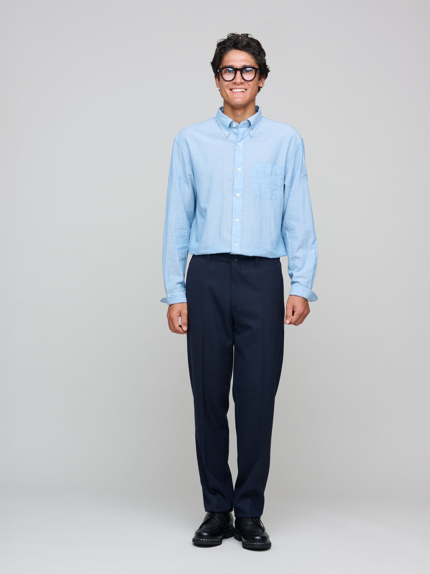 Relaxed Fit Luxury Chambray Shirt, Light Indigo