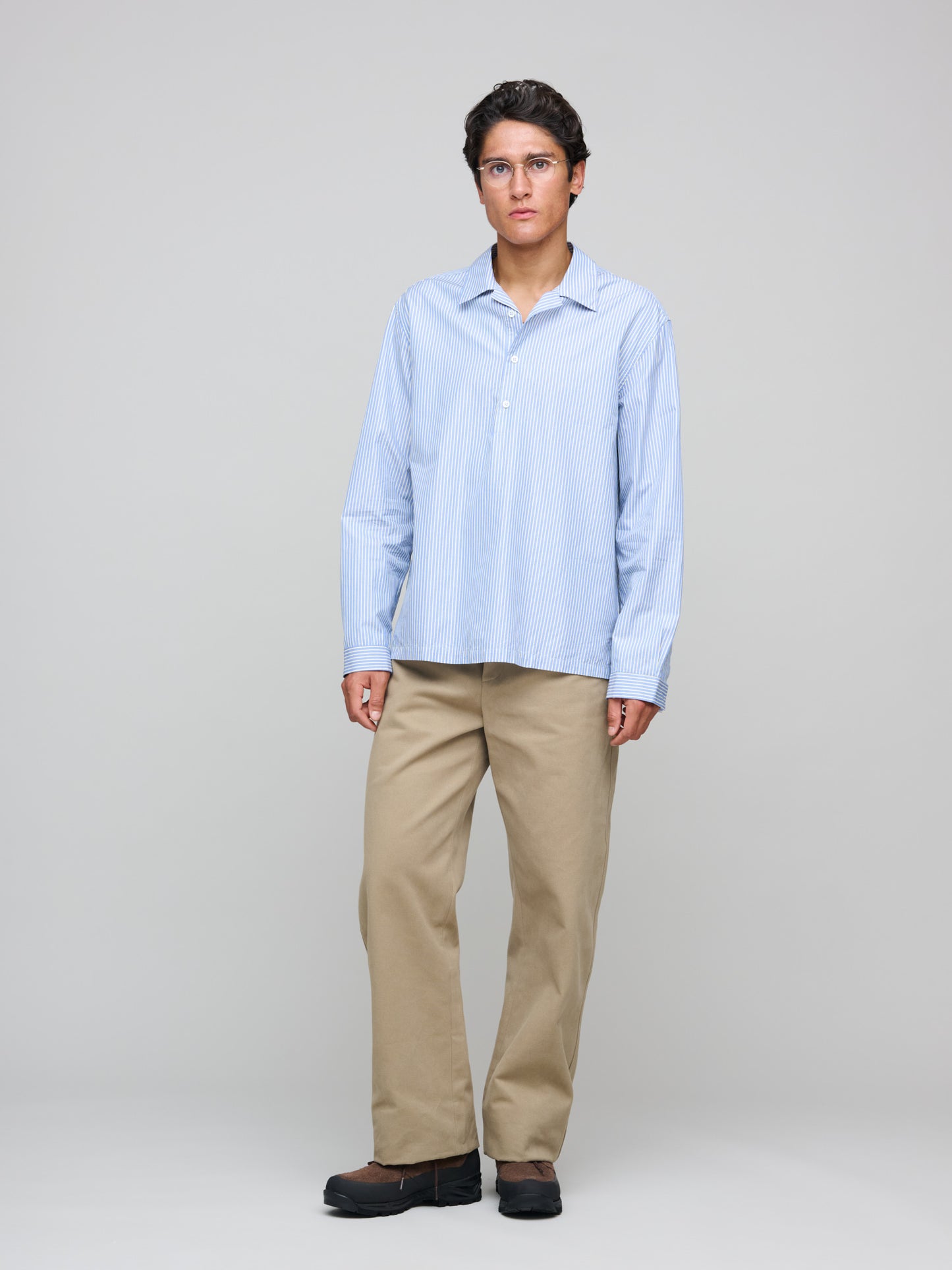 Genga Rigola Shirt, Blue Stripe