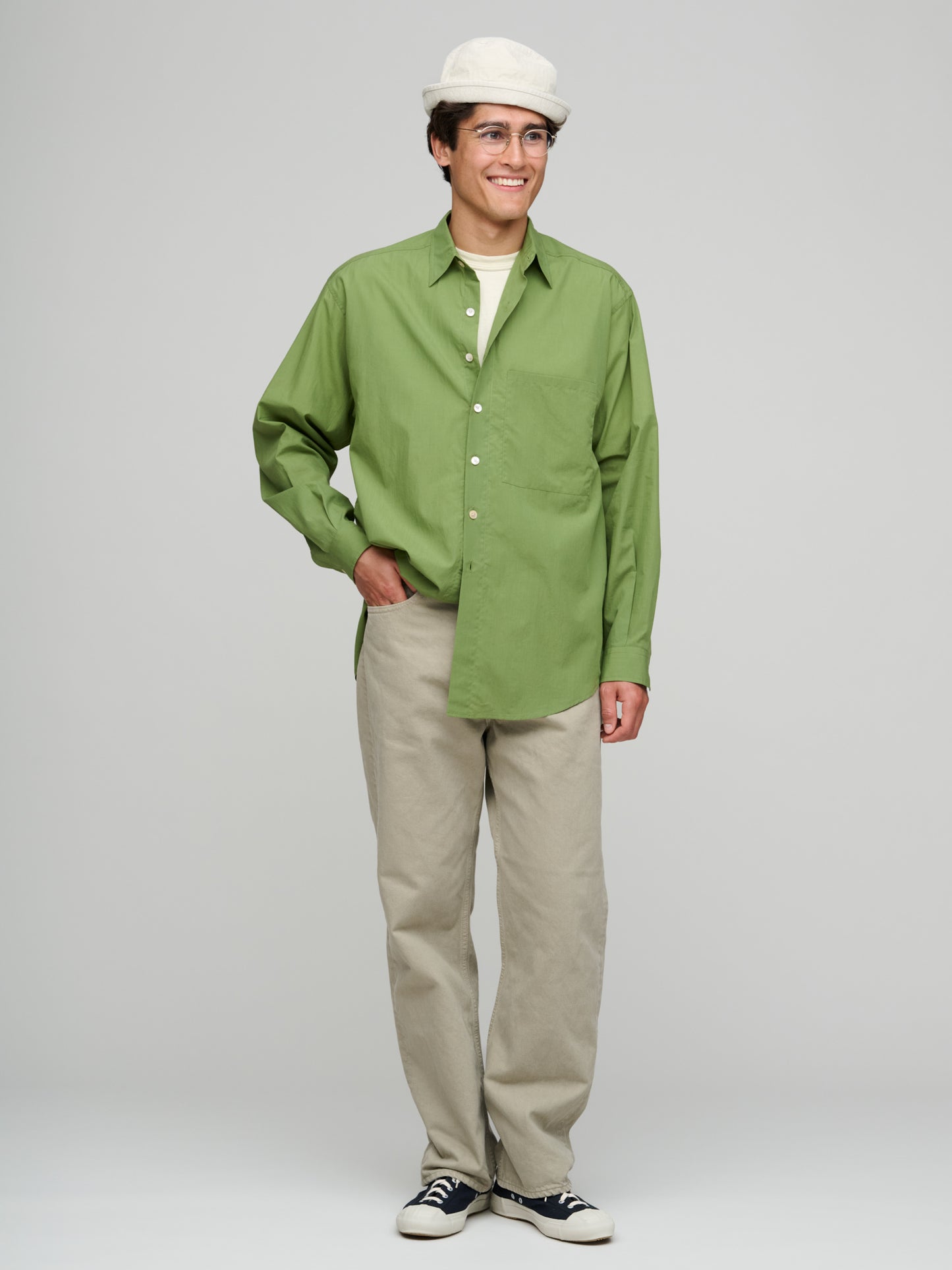 Super Fine Cotton Lawn Shirt, Dusty Green