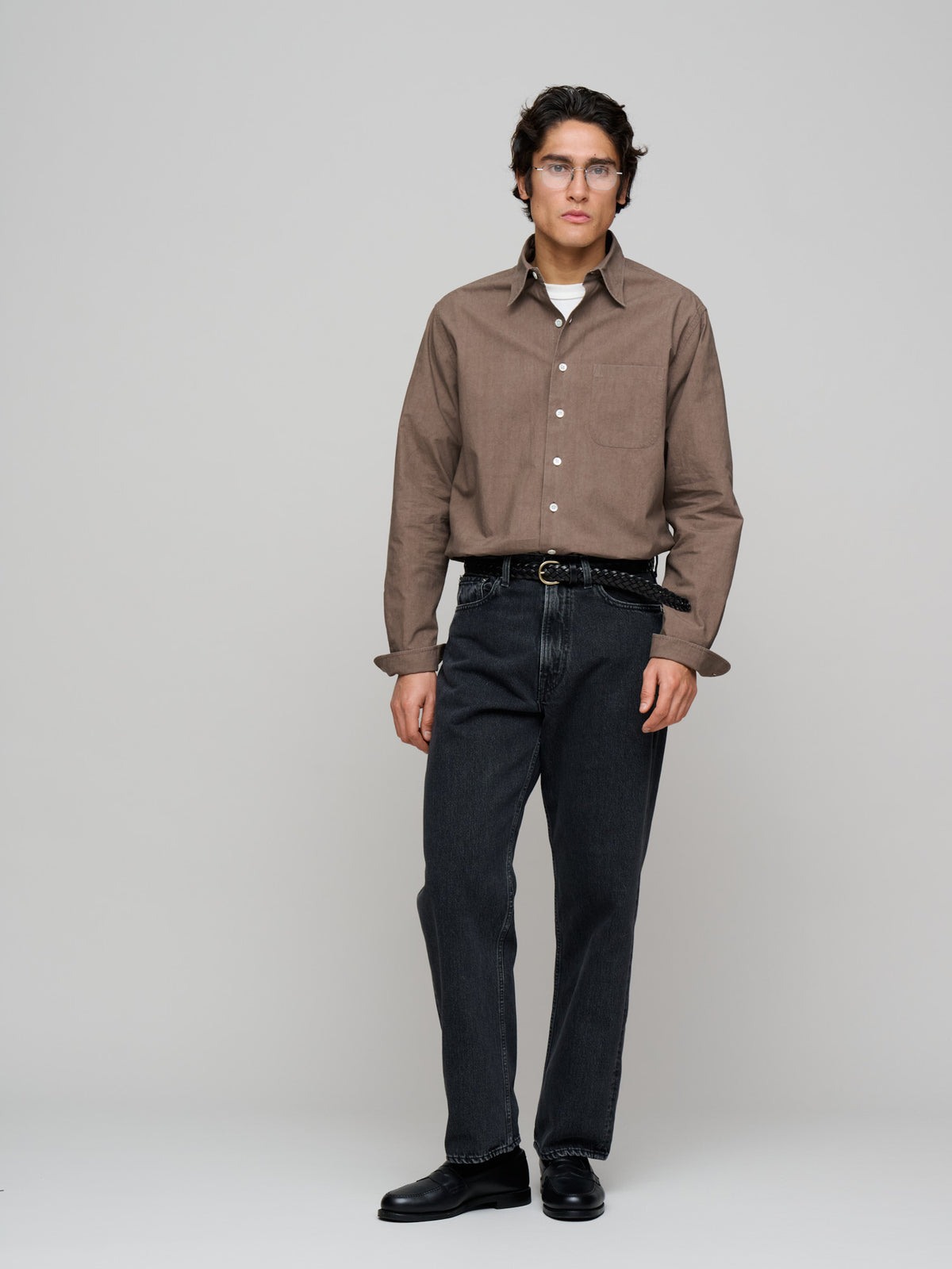 Duty Shirt Triple-Washed Poplin, Garment Dyed Brown