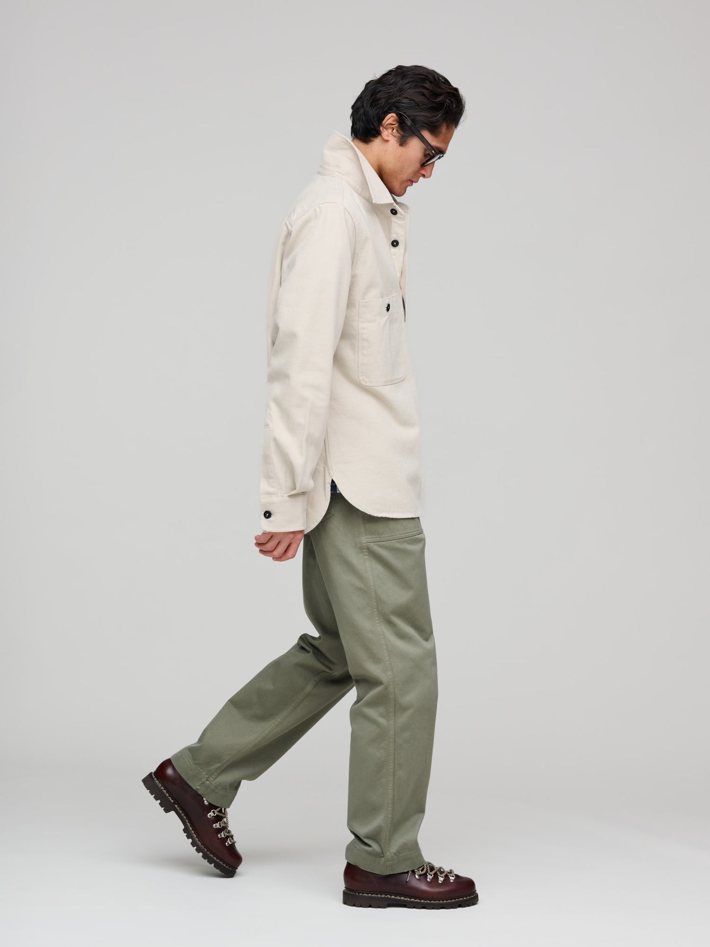 Overhead Shirt Cotton Wool Drill, Bone