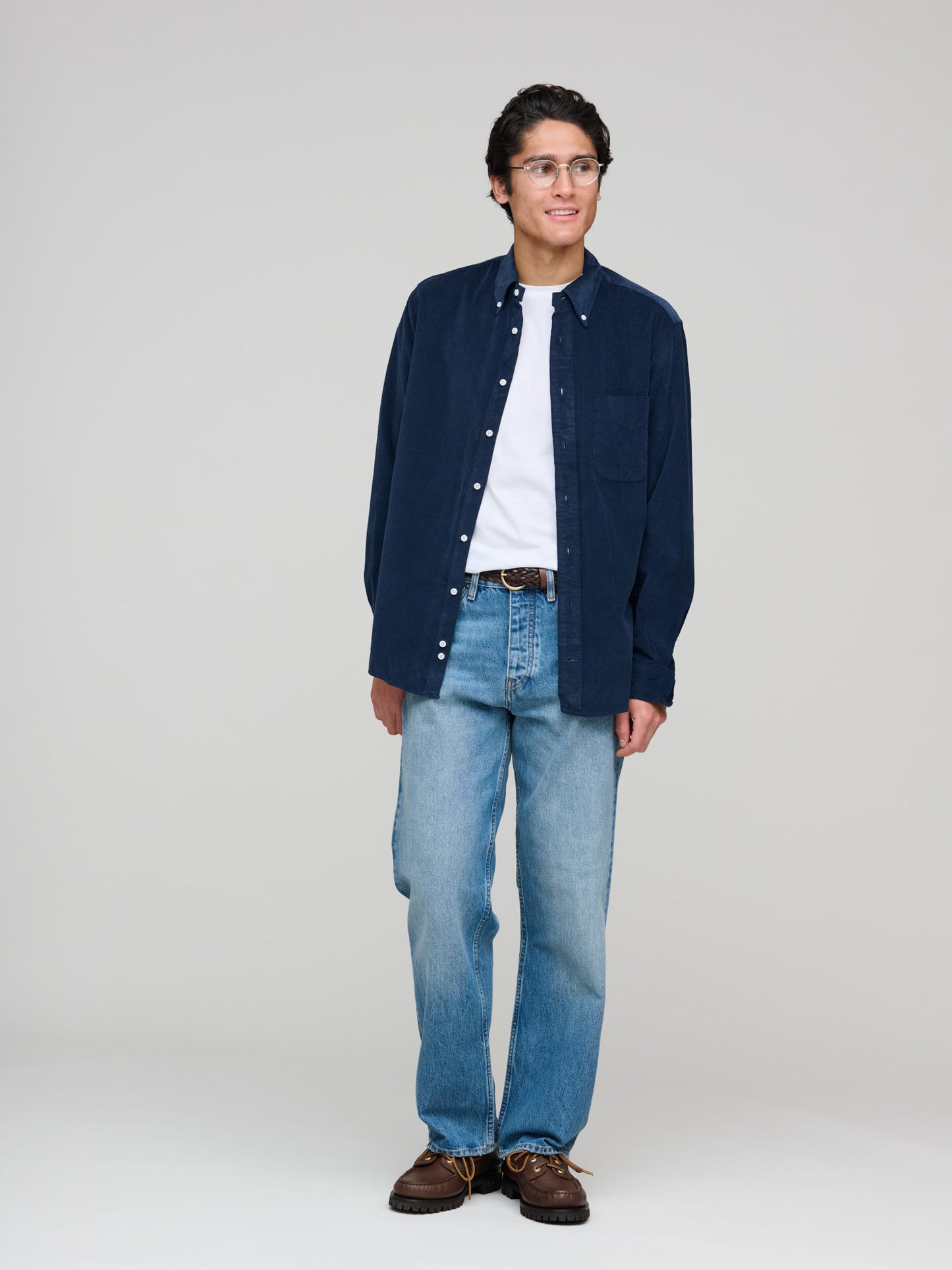 Fine Needle Corduroy Shirt, Navy