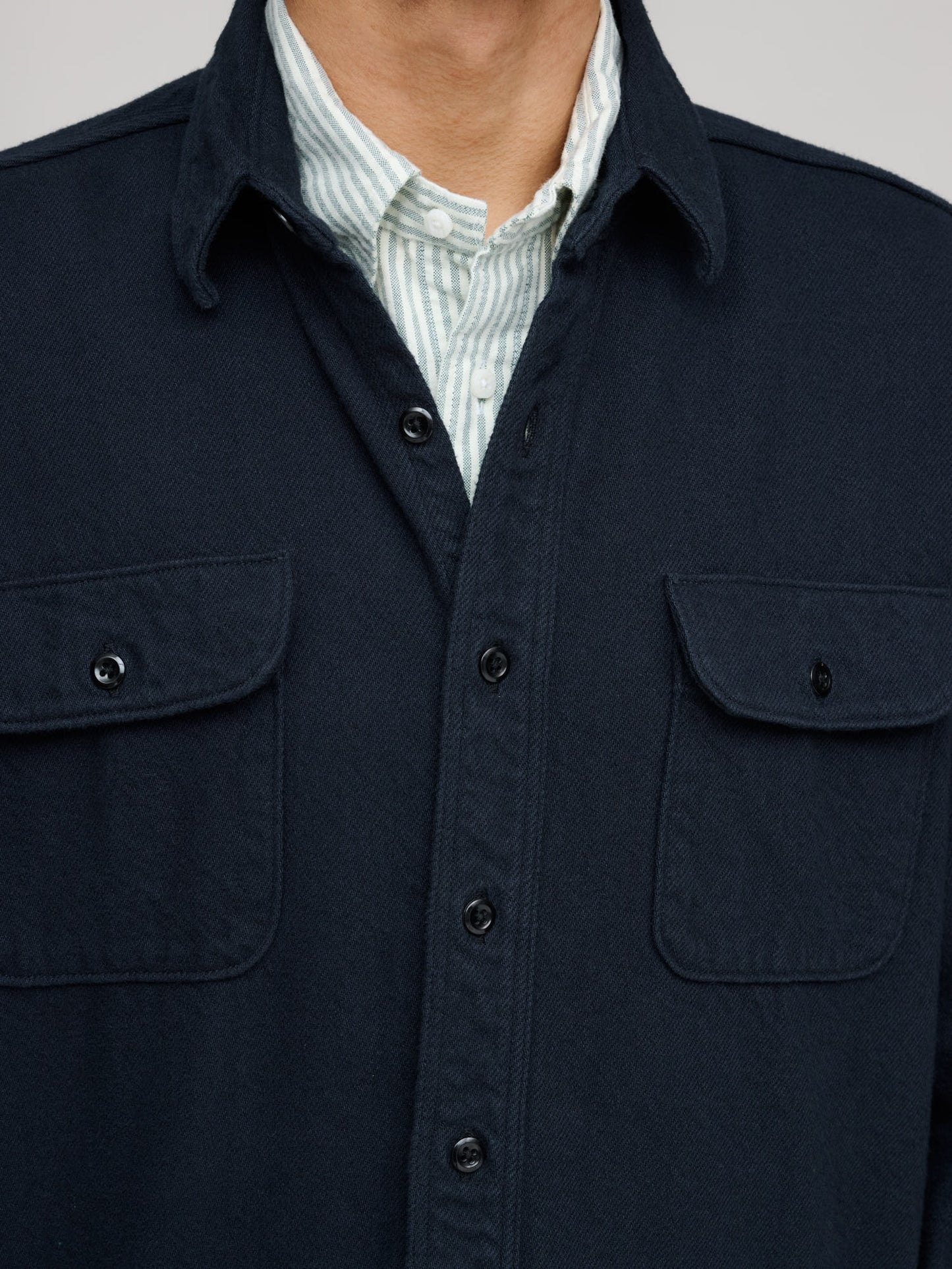 Relaxed Flannel Shirt, Navy