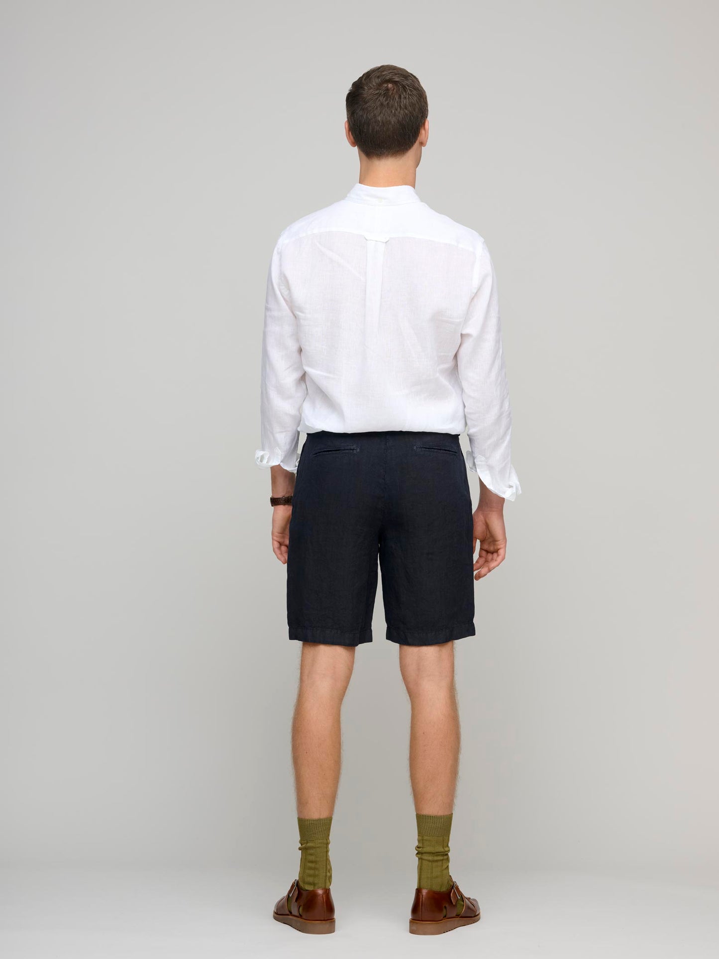 Bermuda Linen Shorts, Navy