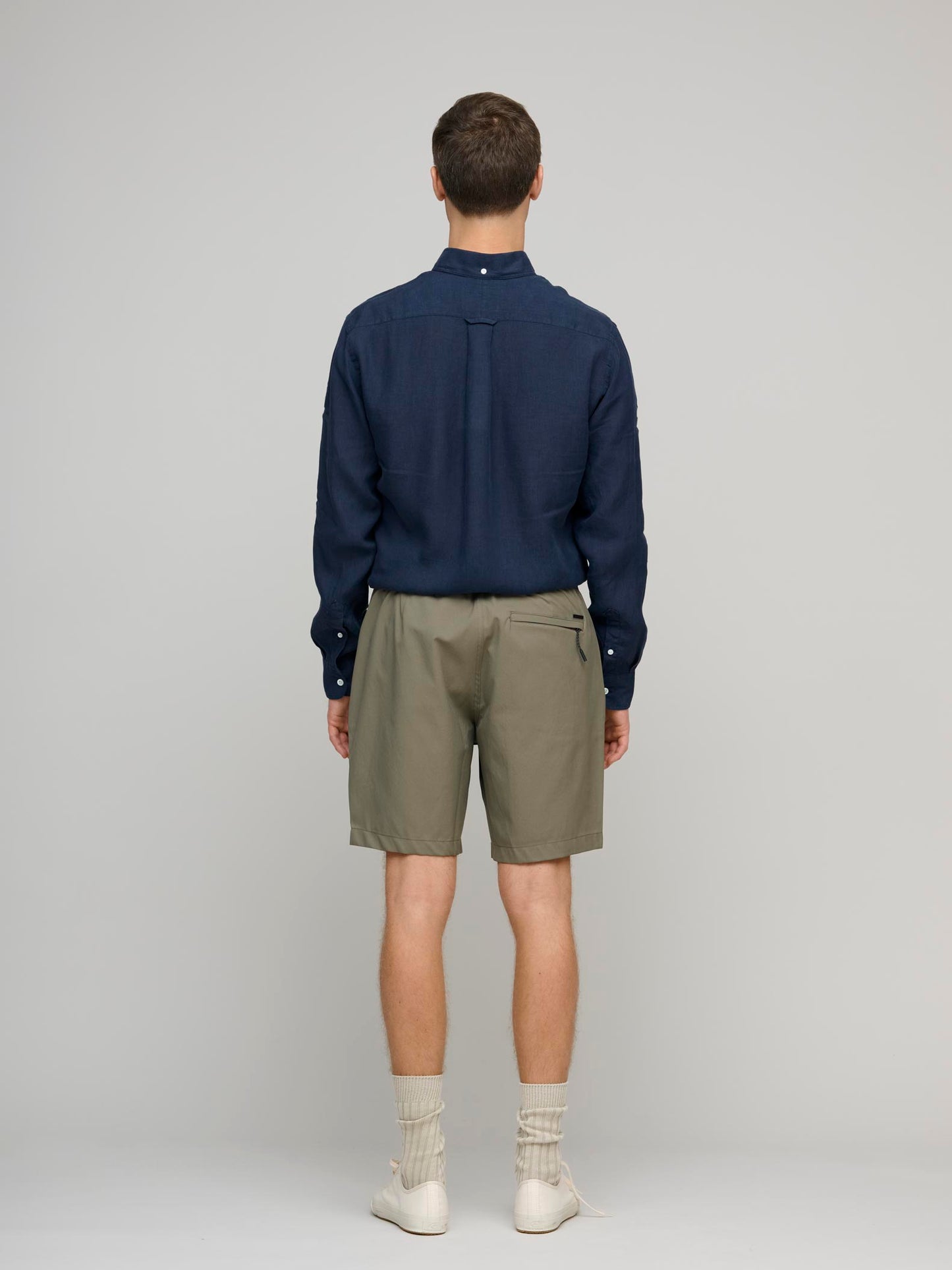 Relaxed Solotex Twill Shorts, Sediment Green