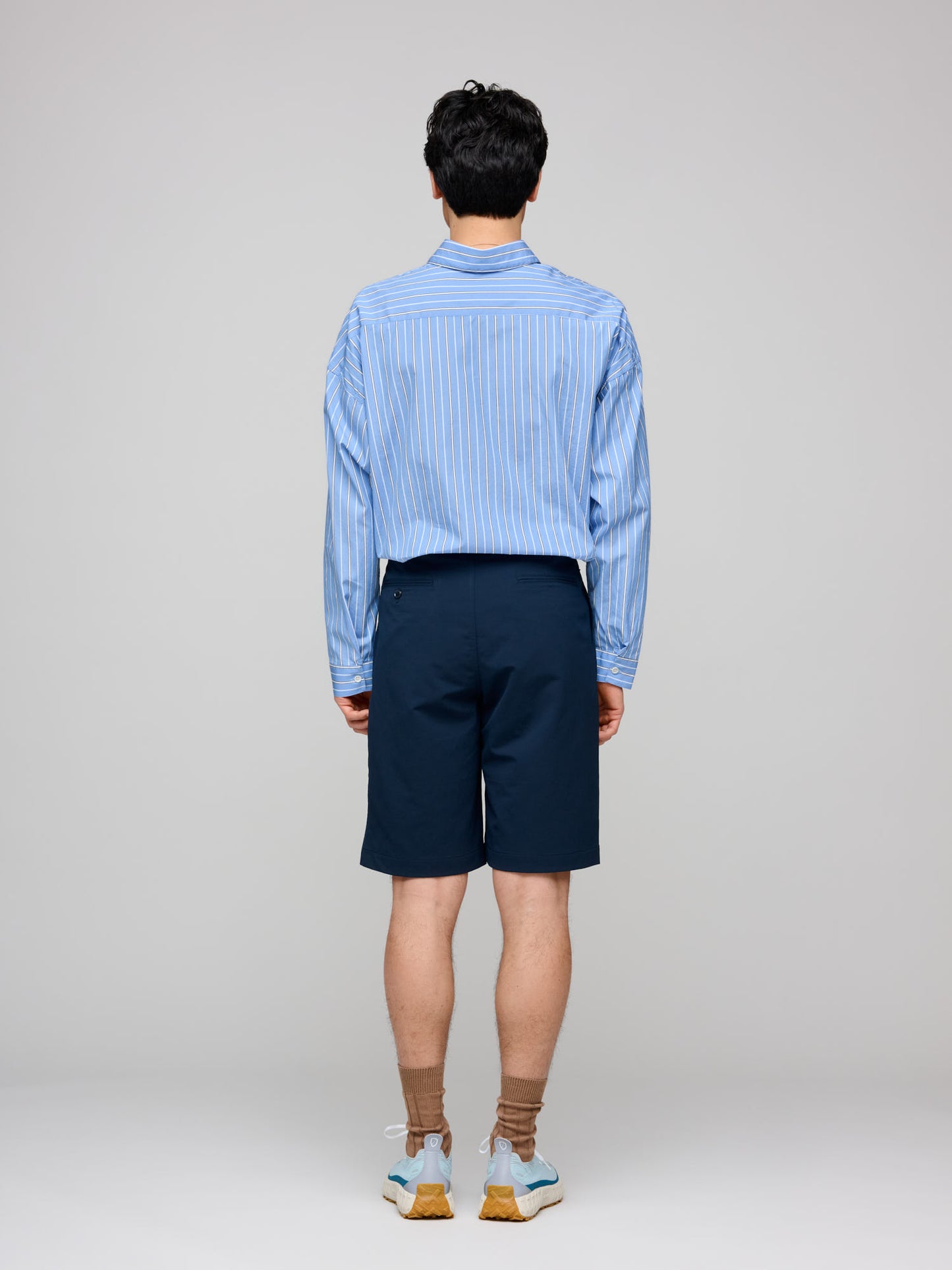 ALPHADRY Double Pleat Shorts, Navy