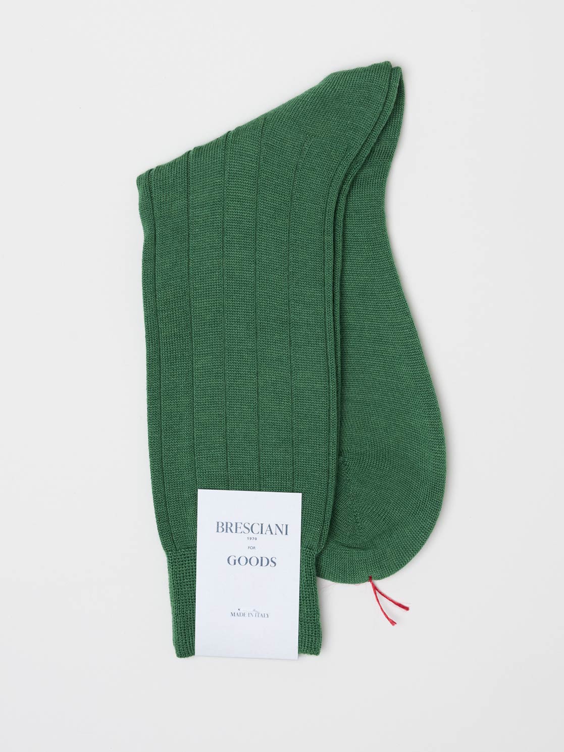 Fine Ribbed Wool Socks, Basil